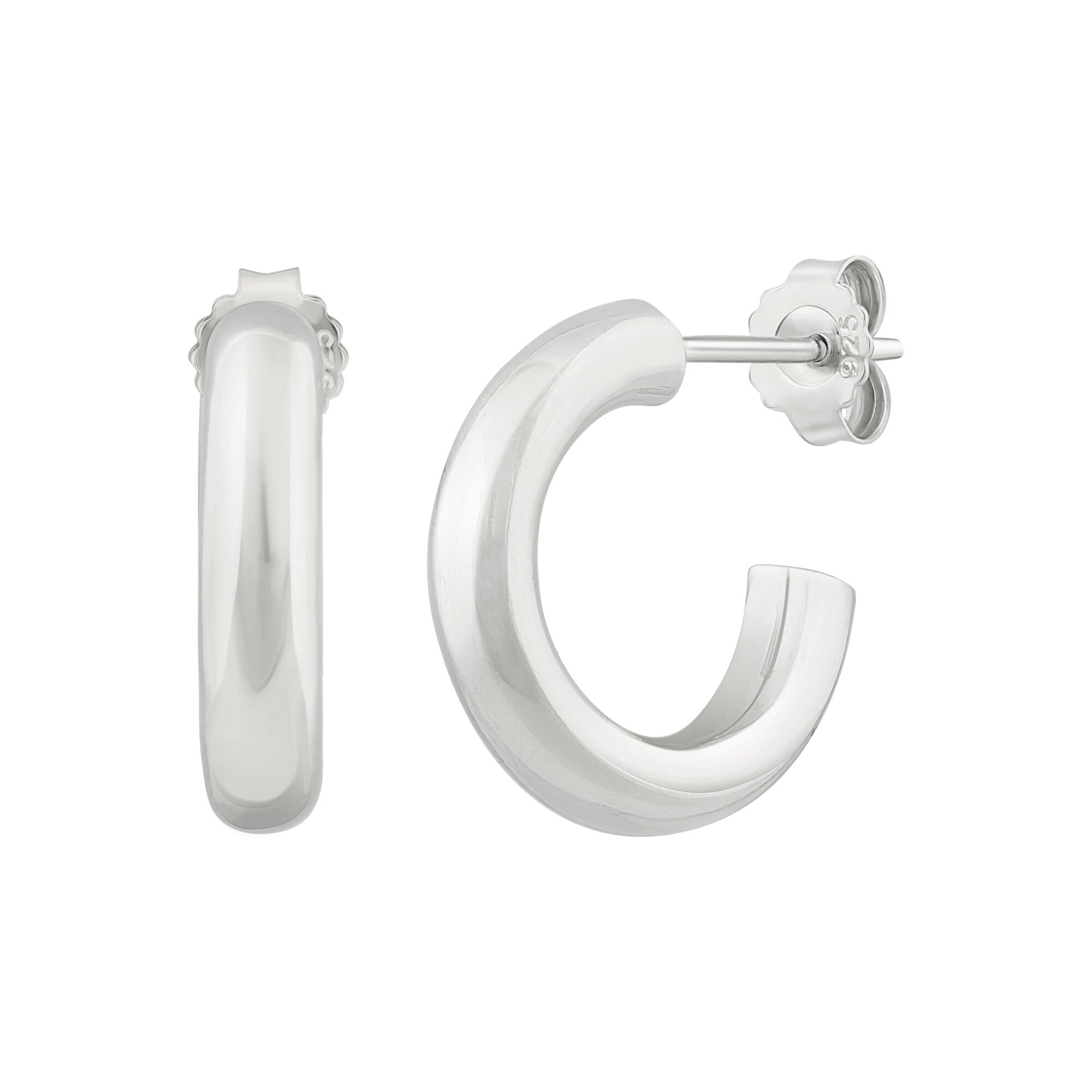 cai Creolen 925 Sterling Silber rhodiniert chunky - Bild 1