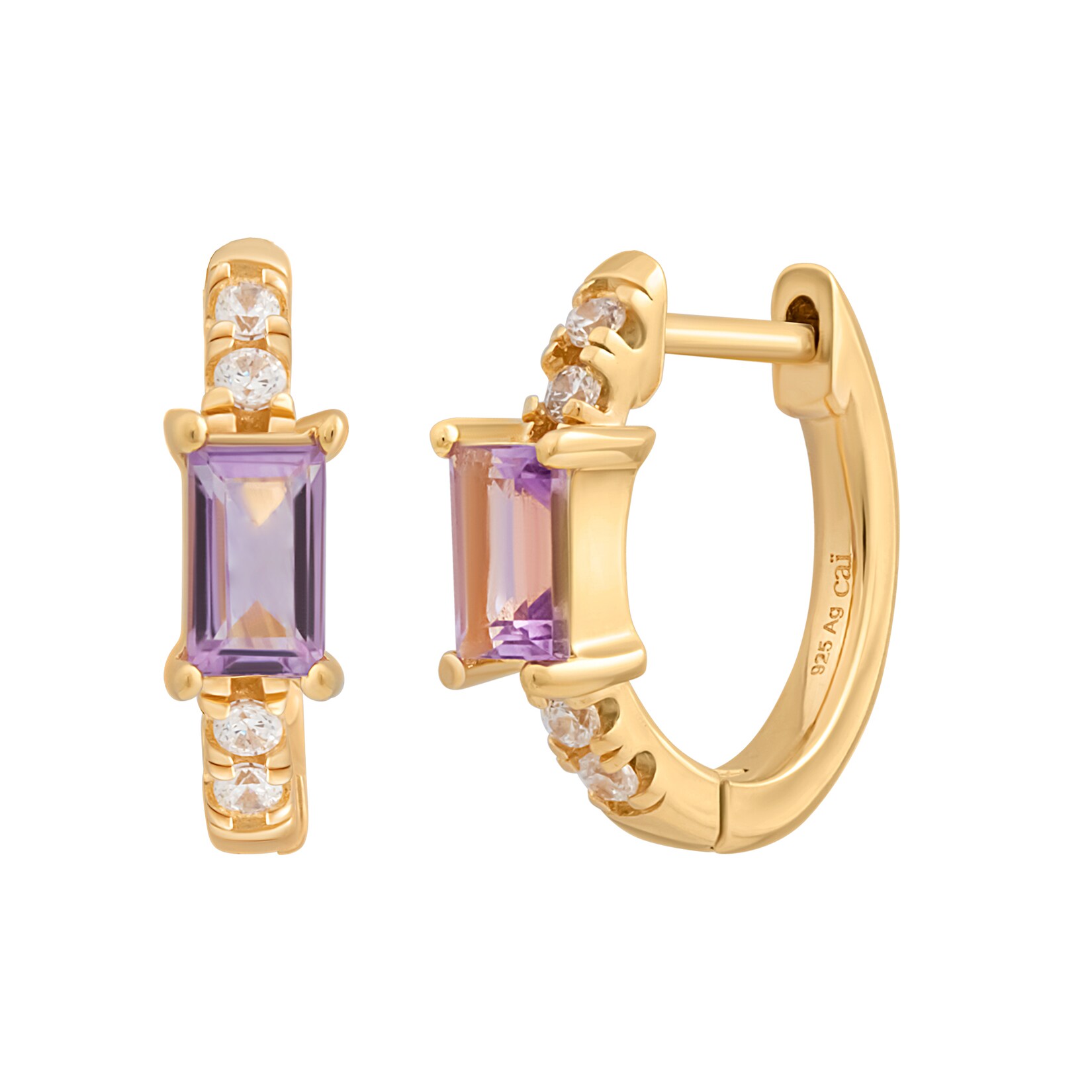 cai Creole 925 Sterling Silber vergoldet mit lila Amethyst | 04006046417341