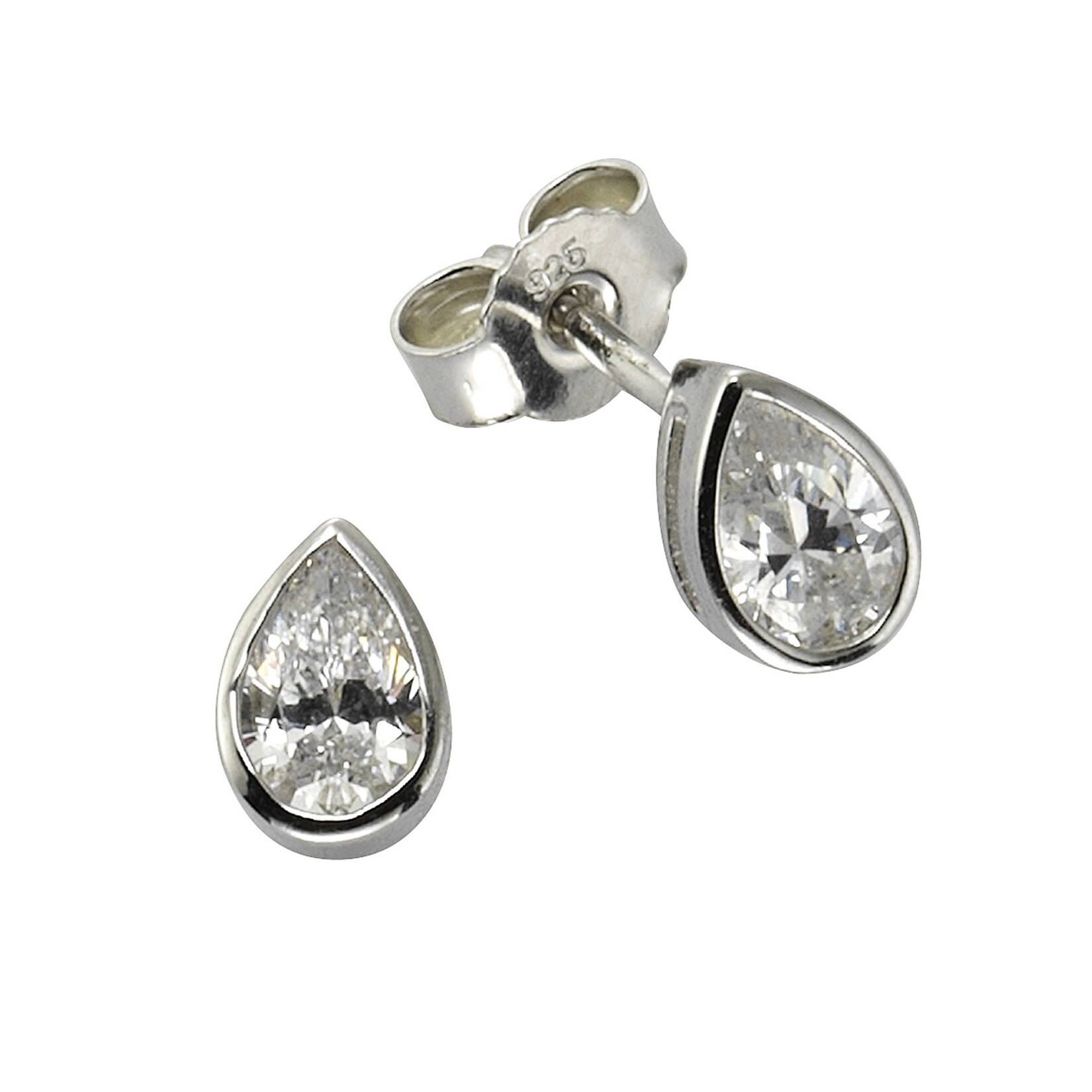 Zeeme Basic Ohrstecker 925/- Sterling Silber Zirkonia weiß