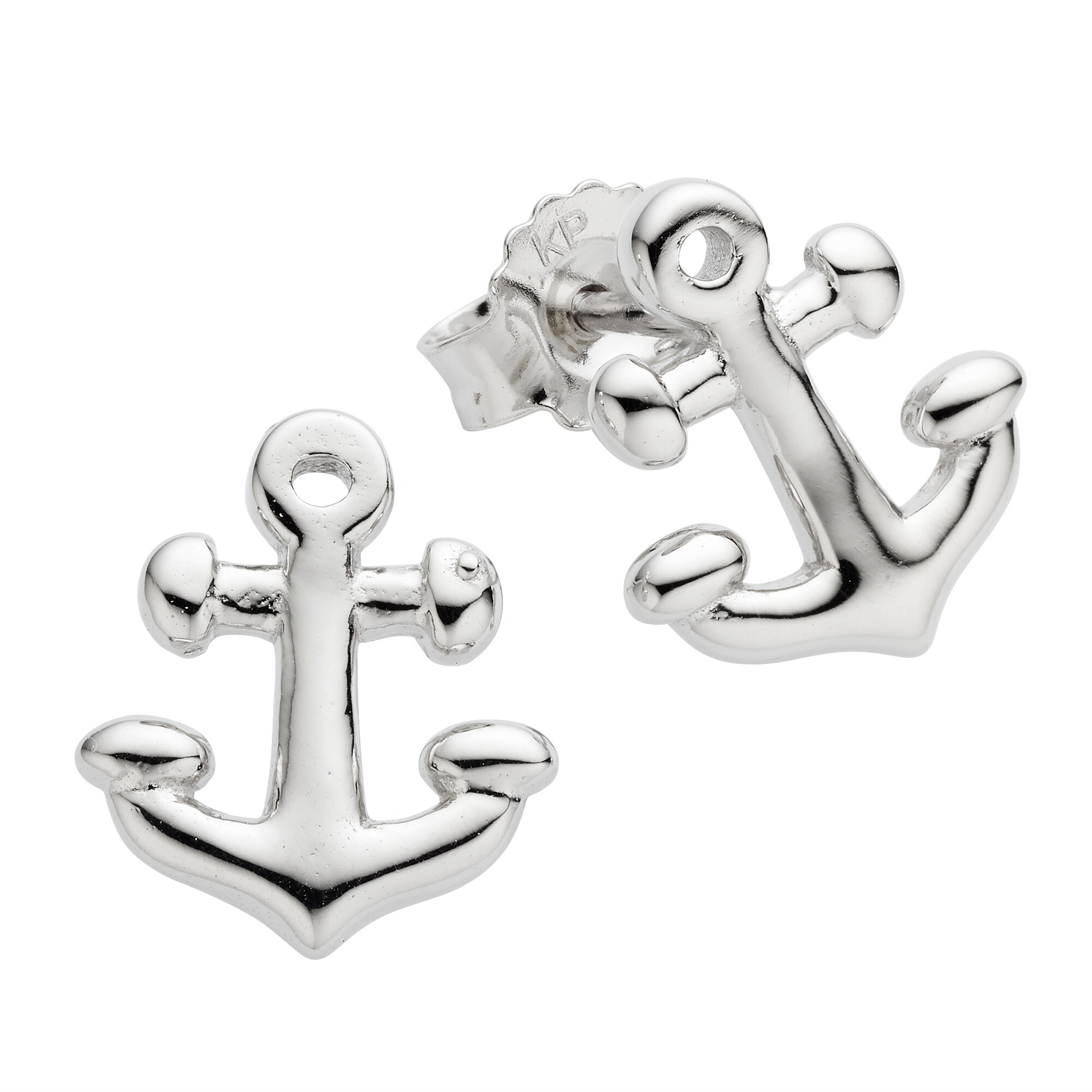 Zeeme Basic Ohrringe Silber 925 rhodiniert mit Anker-Motiv - Bild 1