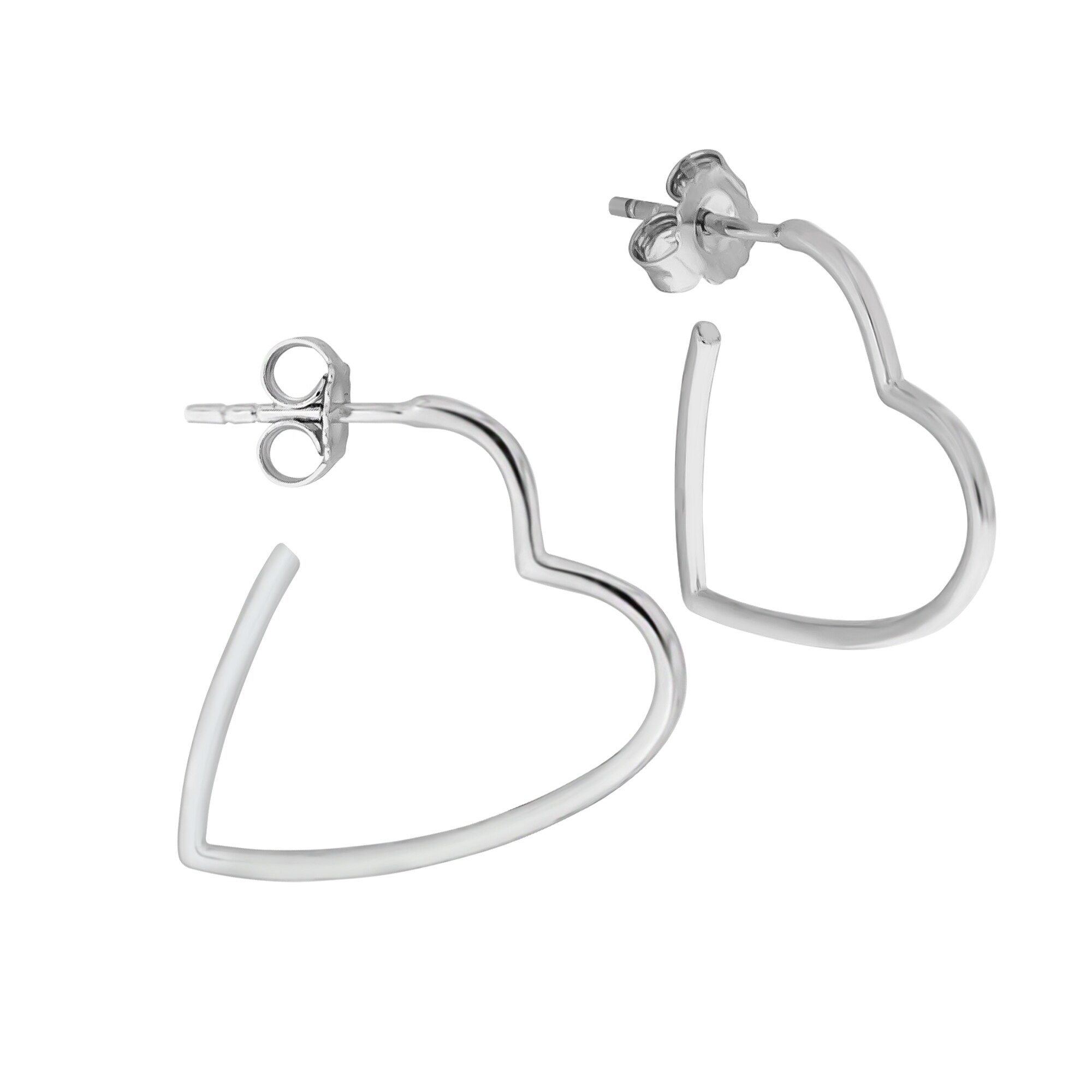 Zeeme Silber Steck Creolen 925/- Sterling Silber rhodiniert - Bild 1