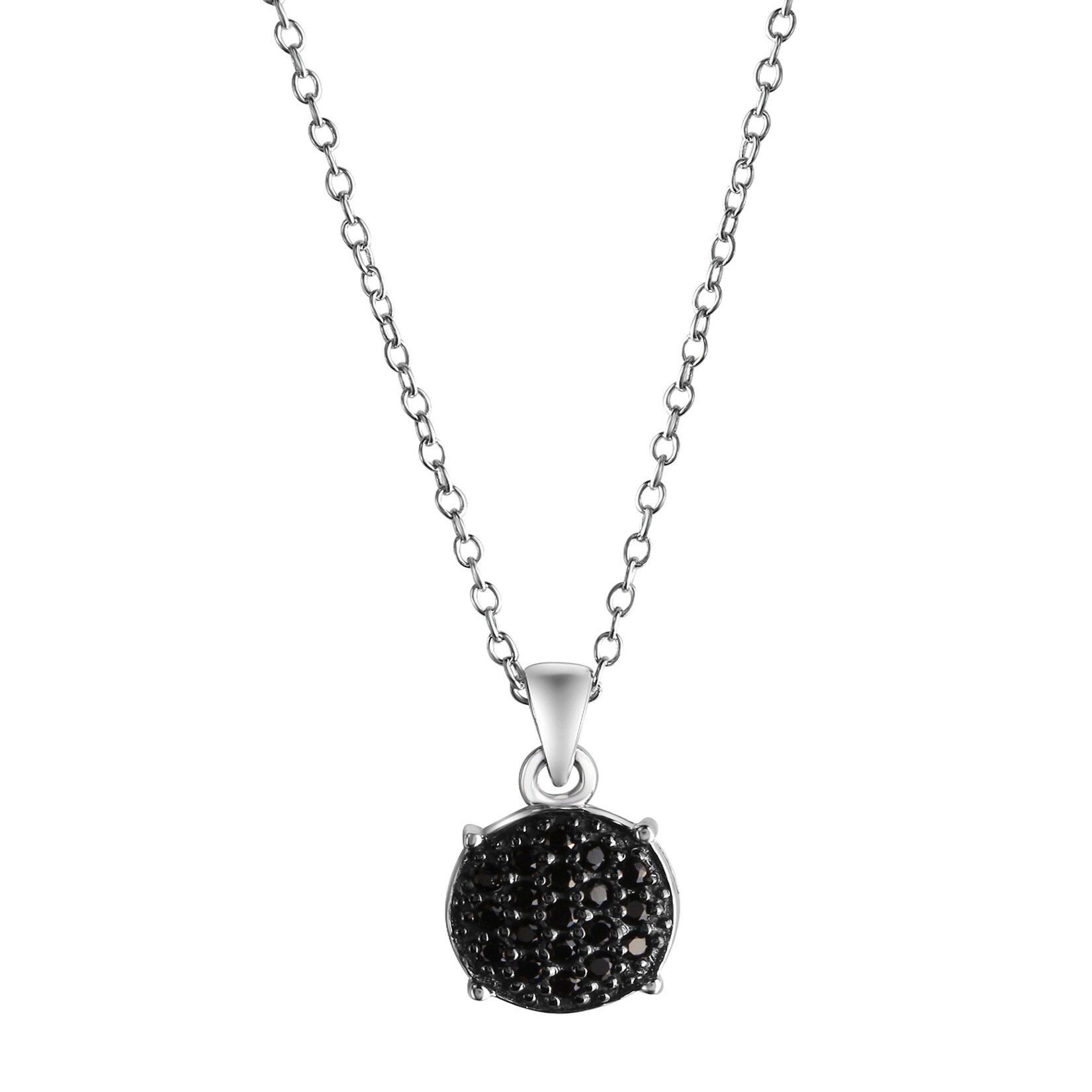 Celesta Silber Halskette Silber 925 rhodiniert 42+3cm lang mit schwarzen Zirkonia-Steinen | 04006046395915