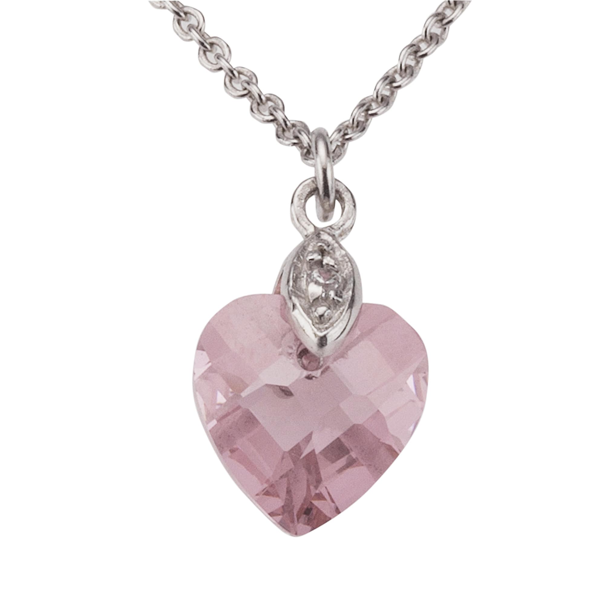 Zeeme for Kids Anh&auml;nger mit Kette 925/- Sterling Silber Zirkonia pink - Bild 1
