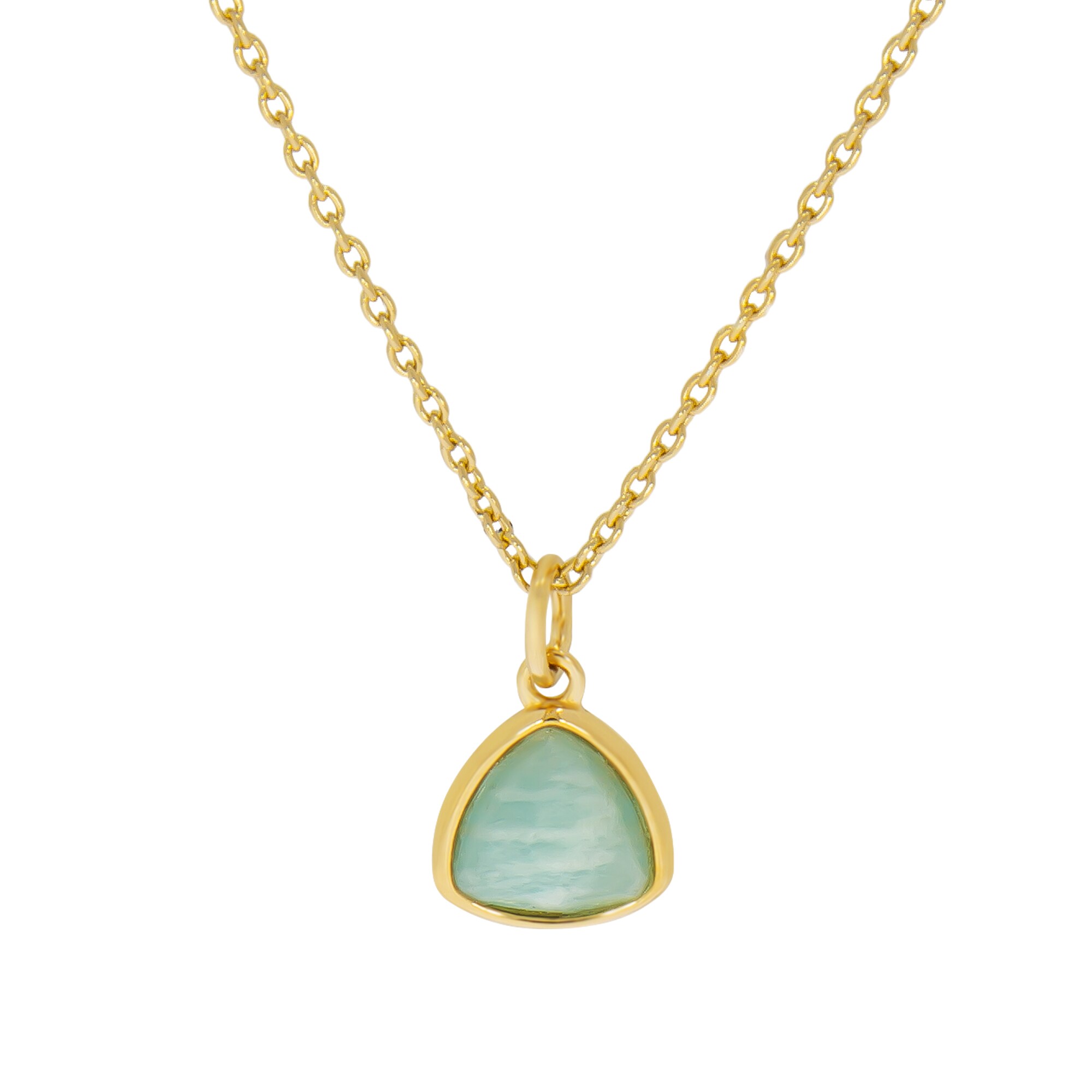 Zeeme Gemstones Halskette Silber 925 vergoldet 45/42cm lang mit Amazonit - Bild 1