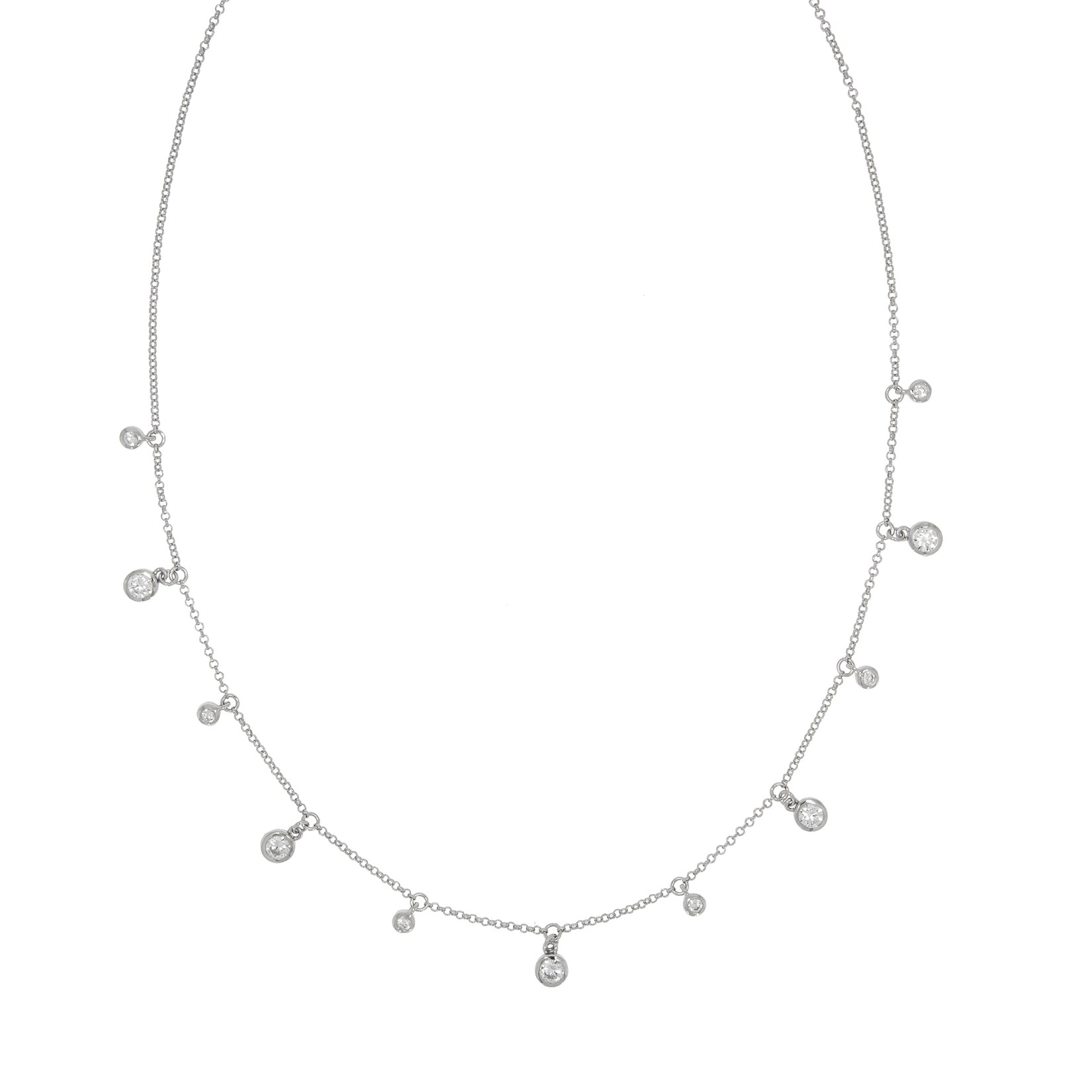 Zeeme Silber Halskette Silber 925 rhodiniert mit Zirkonia weiß