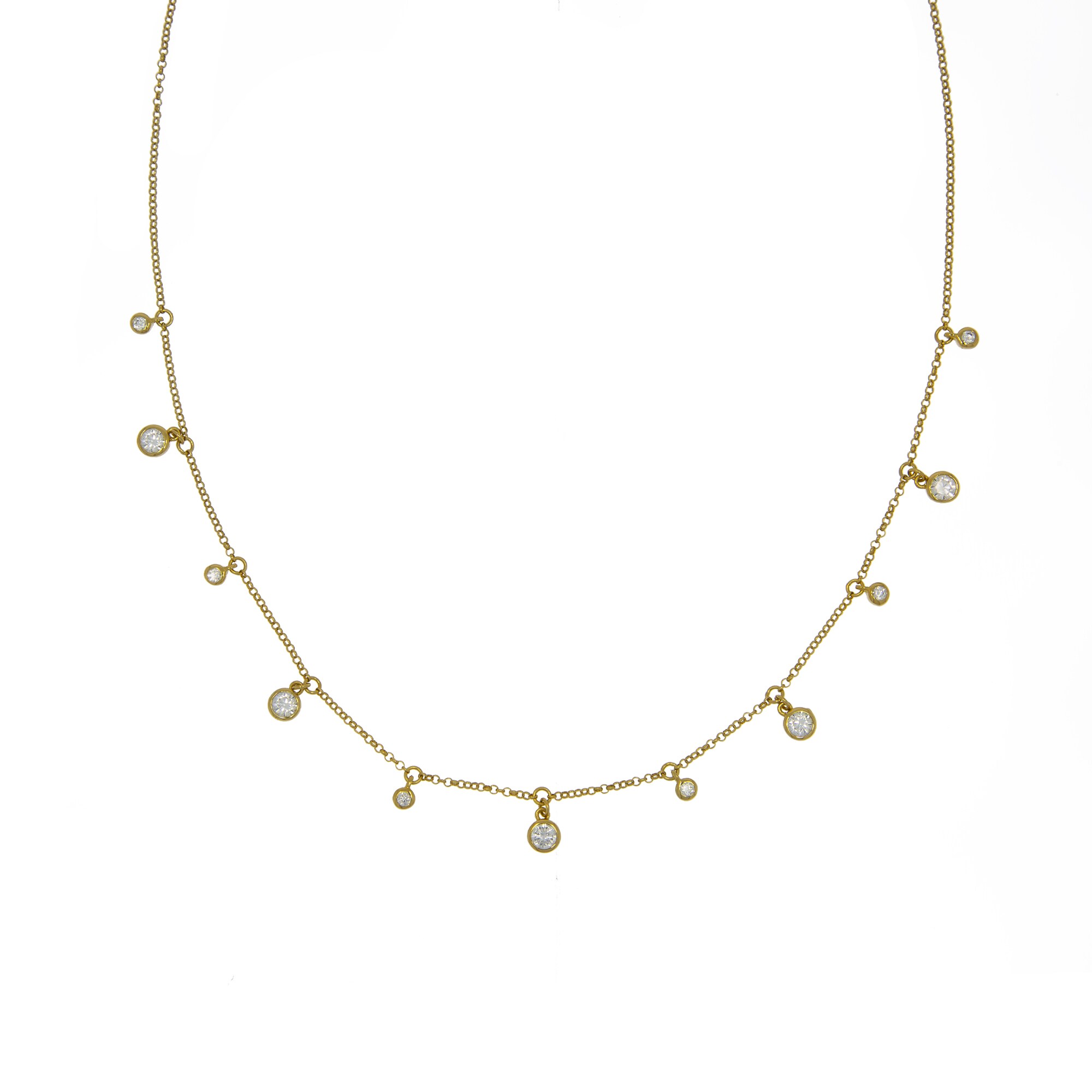 Zeeme Silber Halskette Silber 925 vergoldet mit Zirkonia wei&szlig; - Bild 1