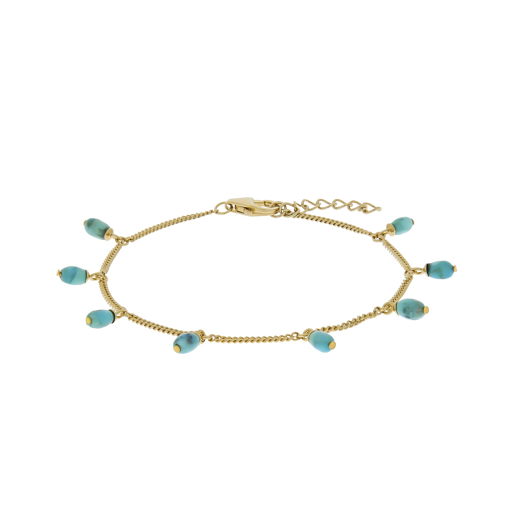 Zeeme Gemstones Armband 925 Sterling Silber vergoldet Türkis rek. | 04006046345729