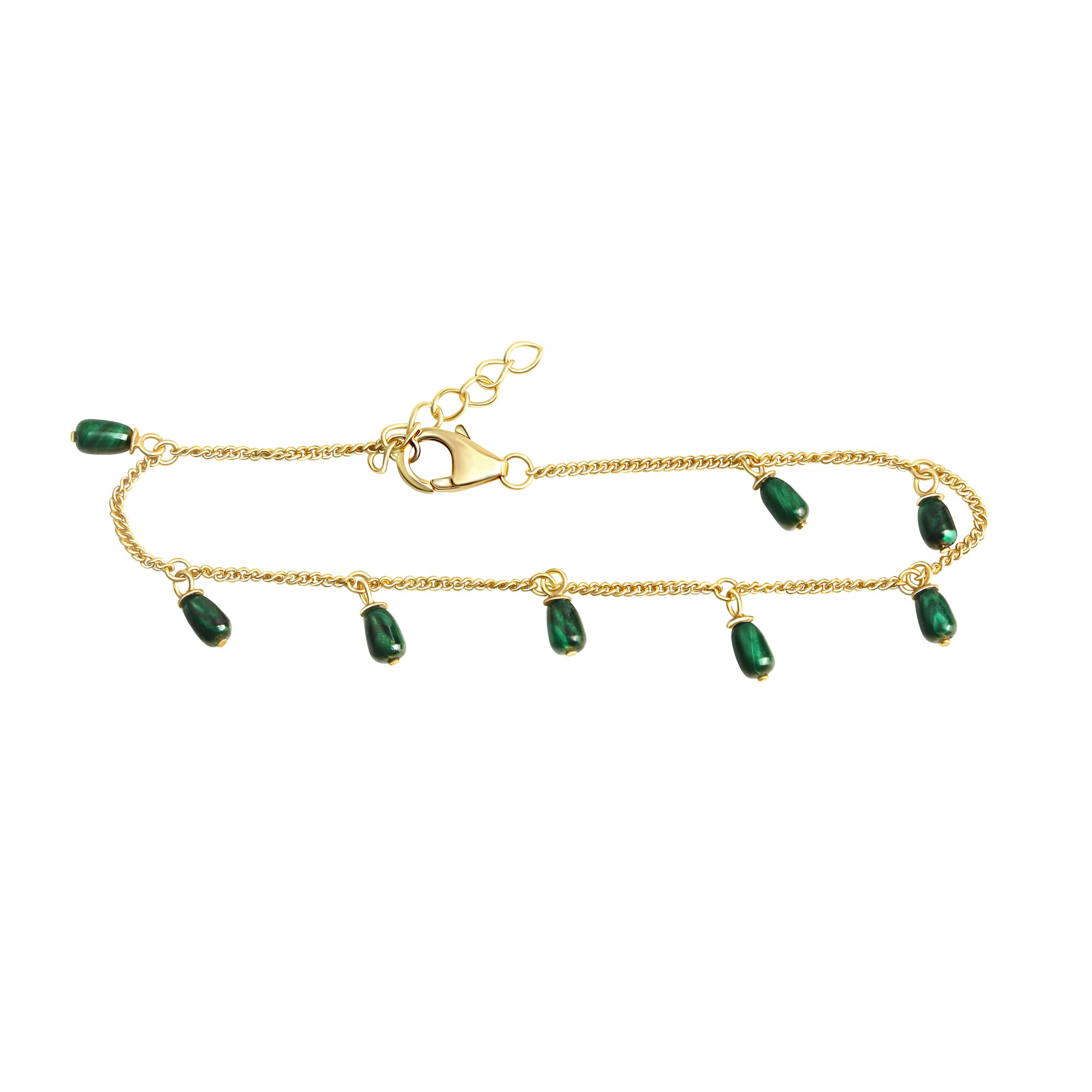 Celesta Silber Armband 925 Sterling Silber vergoldet Malachit - Bild 1