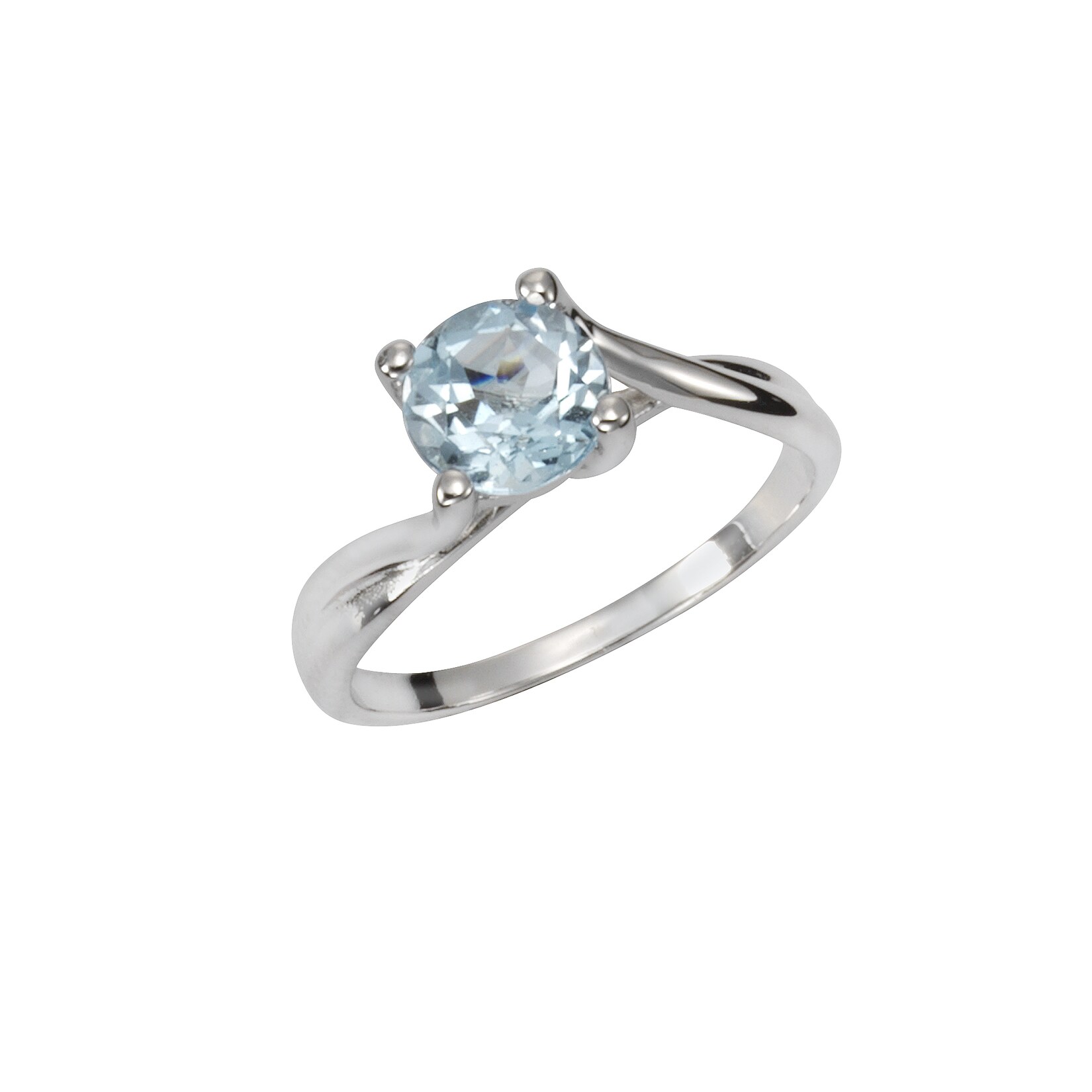 Zeeme Gemstones Ring Silber 925 rhodiniert mit Blautopas (beh.) 7mm