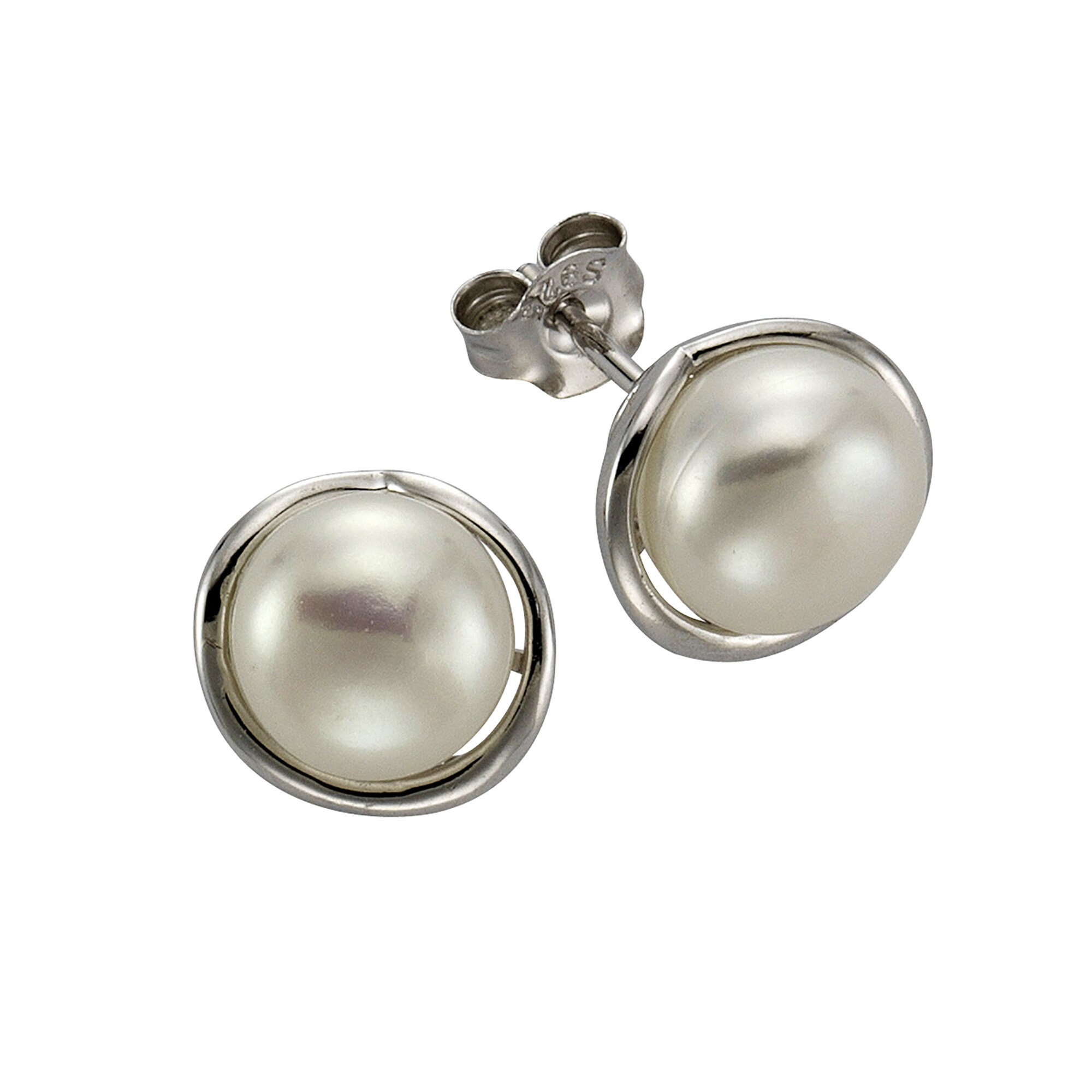 Zeeme Pearls Ohrstecker 925/- Sterling Silber Perle wei&szlig; - Bild 1
