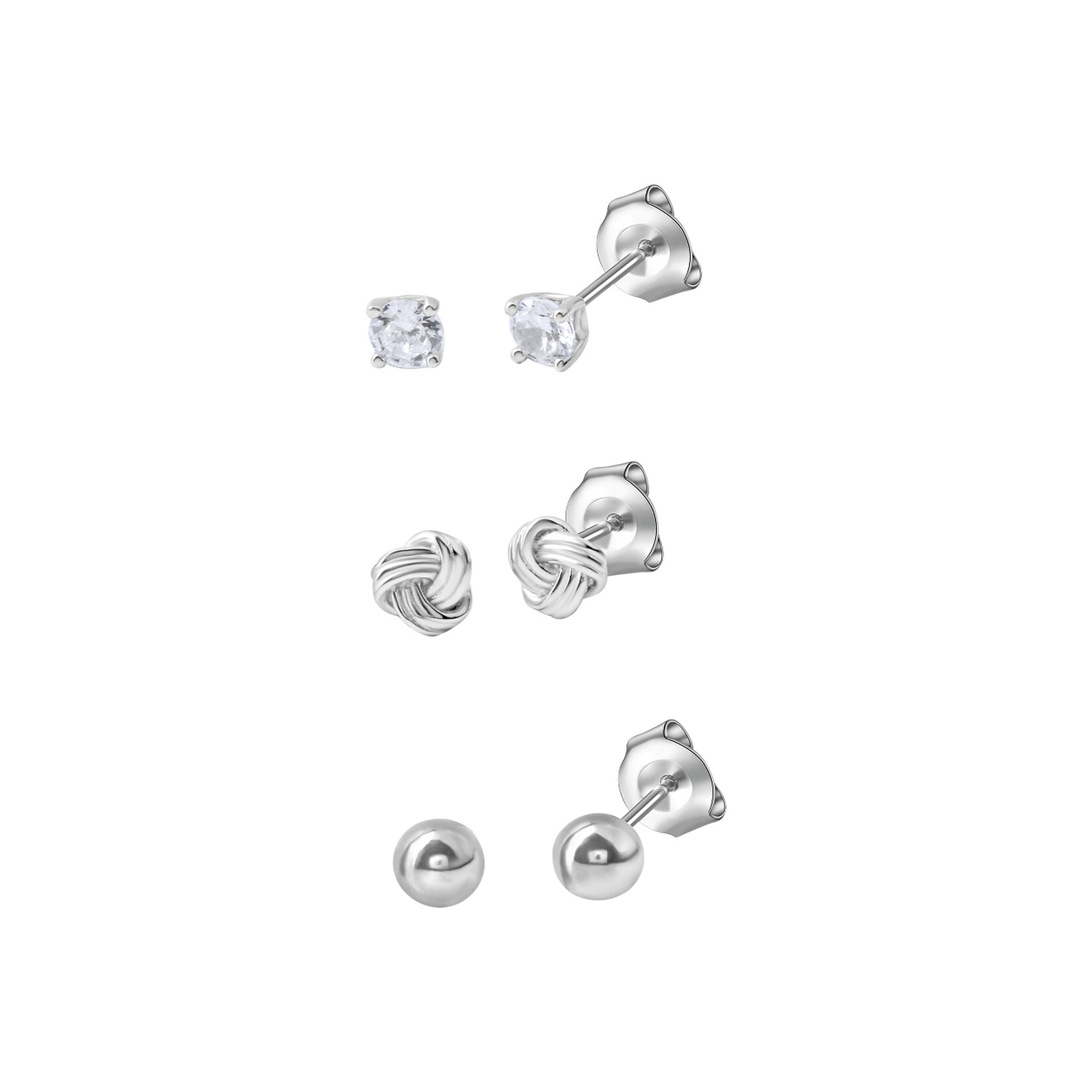 Celesta Silber Ohrstecker Set 925 Sterling Silber rhodiniert Zirkonia | 04006046416139