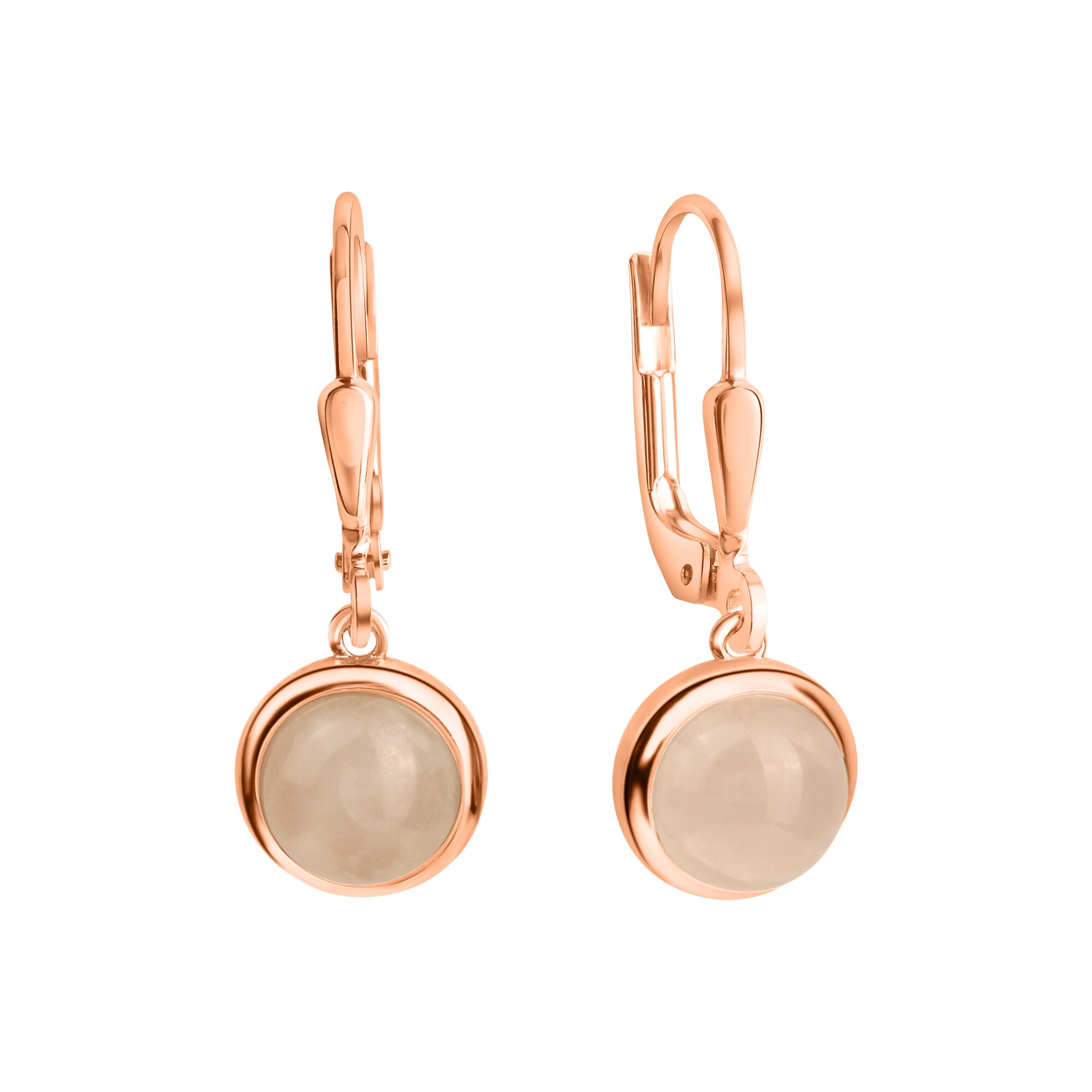 Zeeme Gemstones Ohrringe Silber 925 ros&eacute;-vergoldet mit echtem Rosenquarz - Bild 1