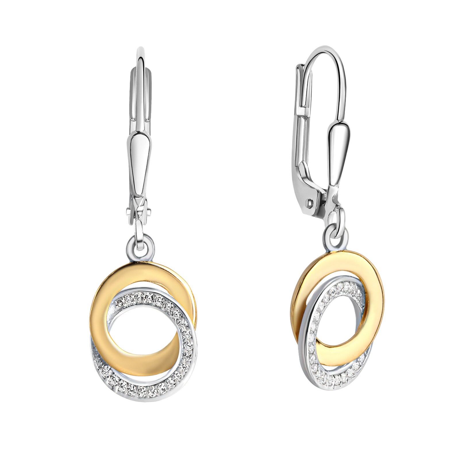 Celesta Silber Ohrring 925 Silber 2farbig mit Zirkoniasteinen