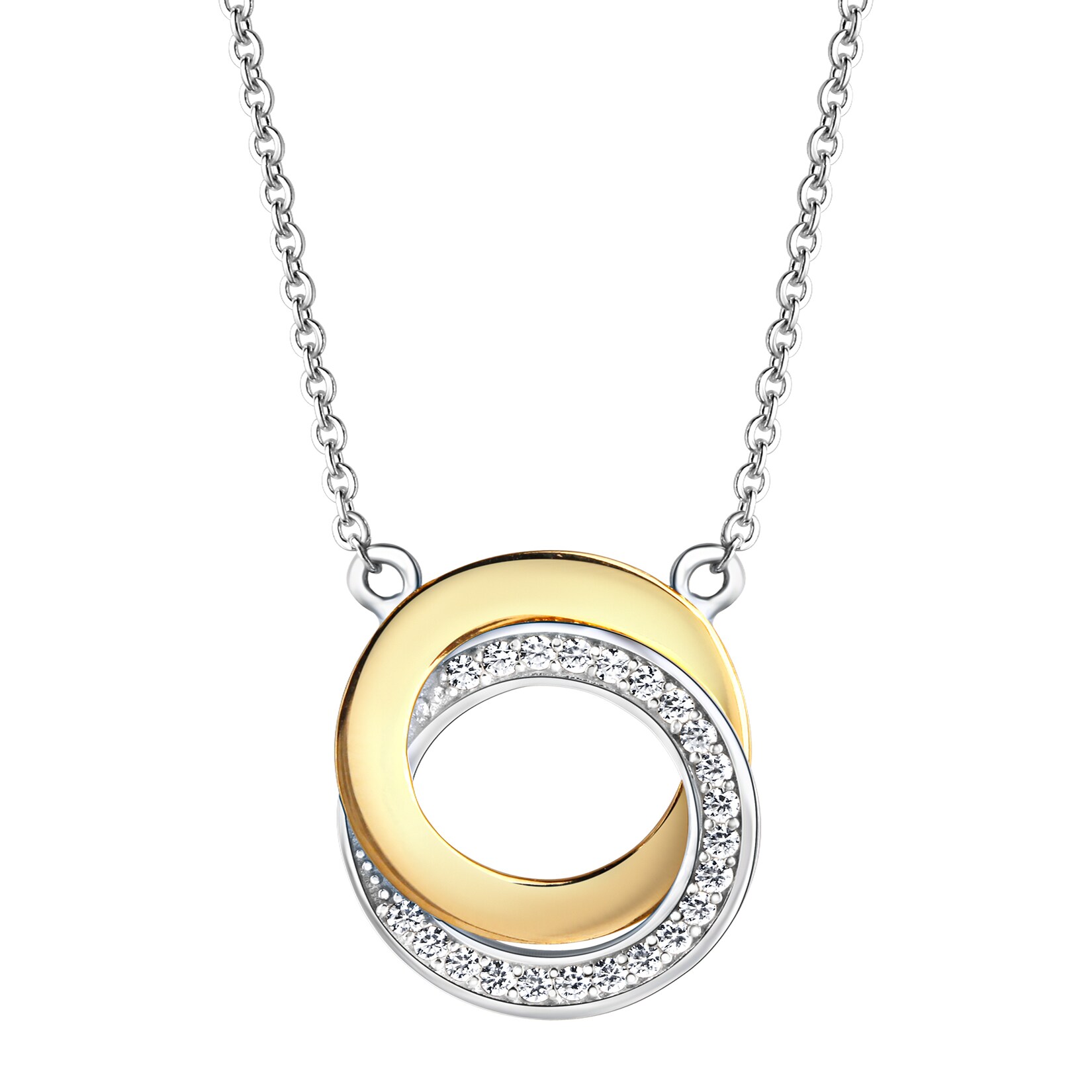 Celesta Silber Halskette 925 Silber 2farbig mit Zirkoniasteinen | 04006046396196