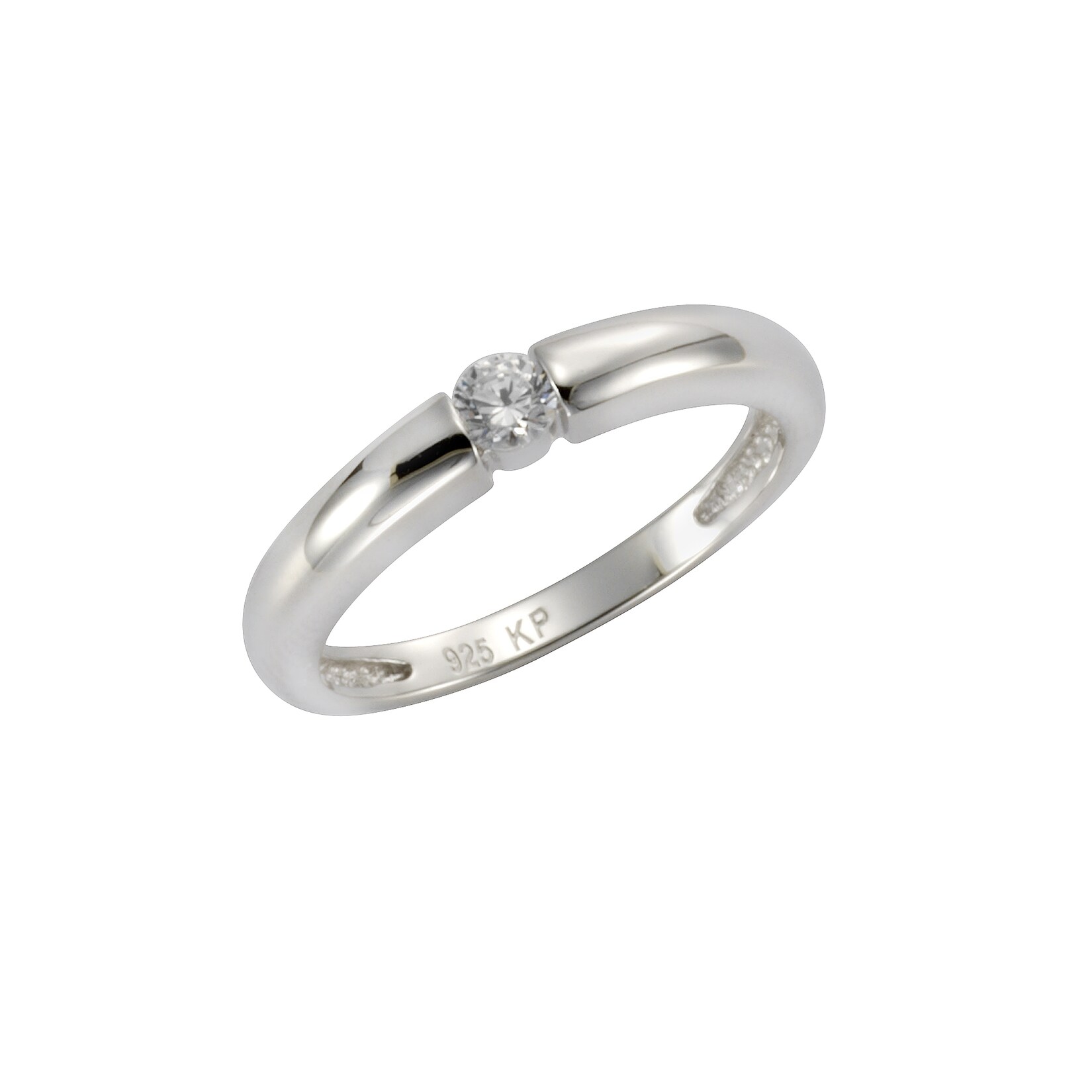 Zeeme Silber Ring Silber 925 rhodiniert mit Zirkonia weiß