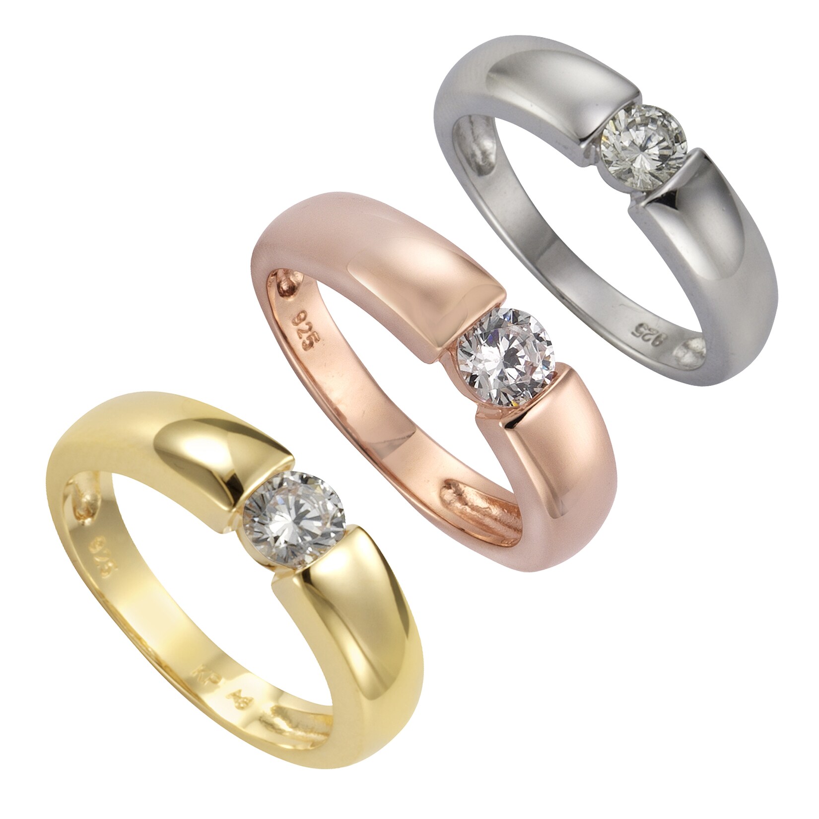 Zeeme Silber Ring Silber 925 mit Zirkonia weiß
