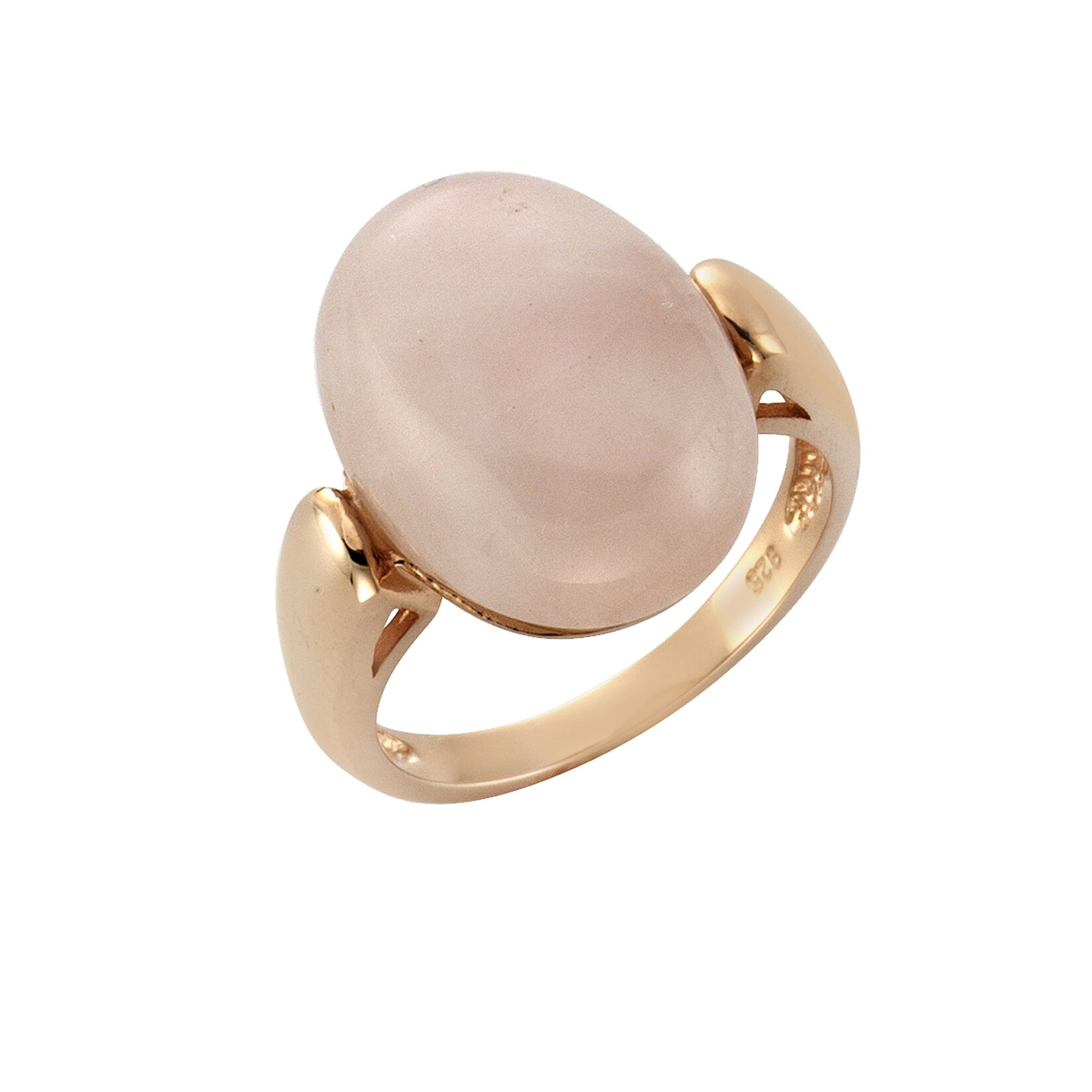 Zeeme Gemstones Ring Silber 925 mit echtem Rosenquarz 16x12mm