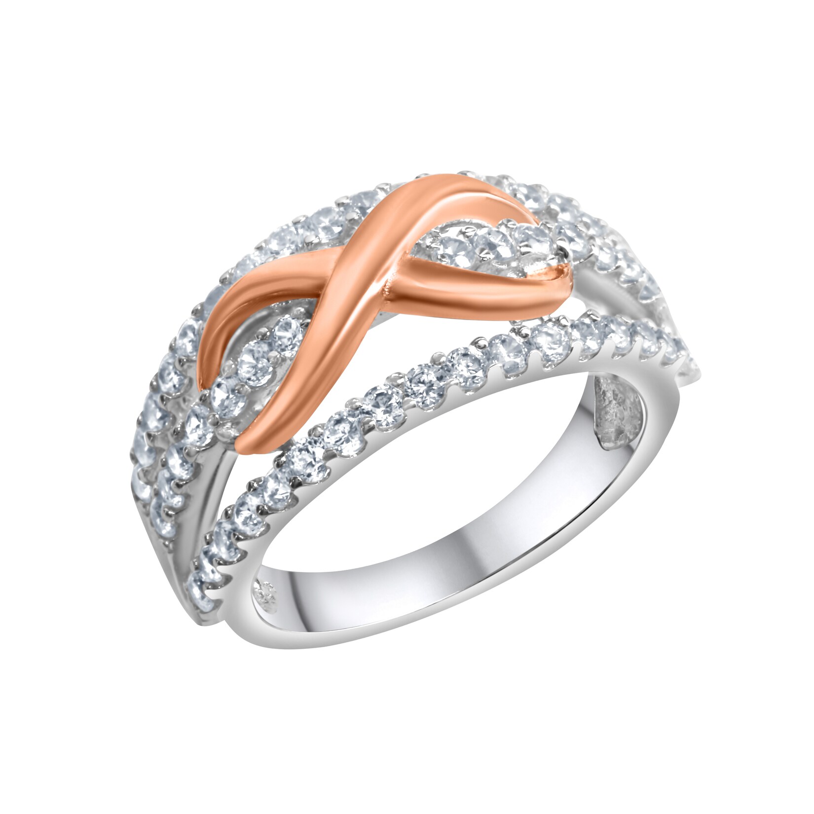 Zeeme Silber Ring Silber 925 zweifarbig mit Unendlichkeits-Motiv