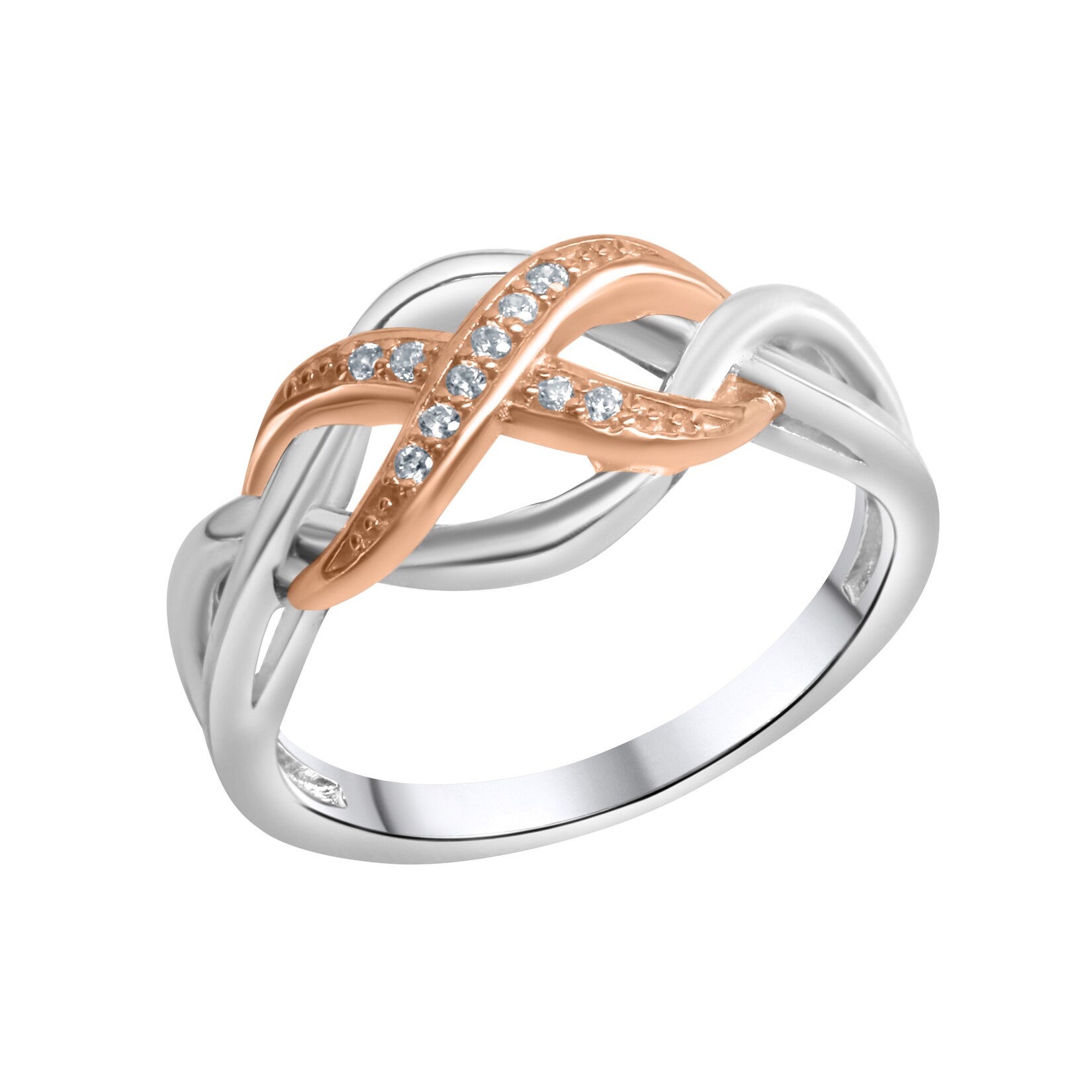 Zeeme Silber Ring Silber 925 zweifarbig mit Unendlichkeits-Motiv
