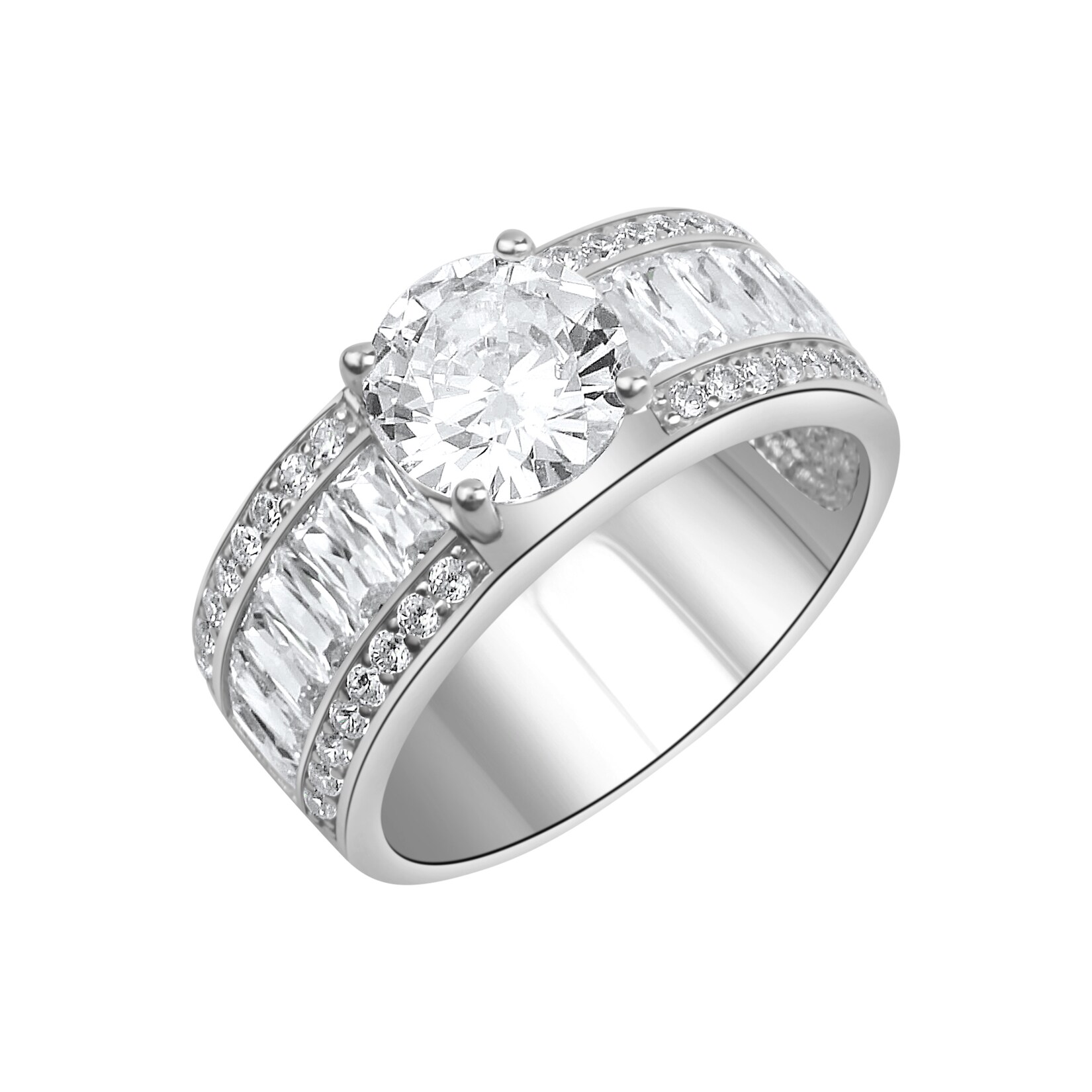 Zeeme Silber Ring 925/- Sterling Silber rhodiniert Zirkonia