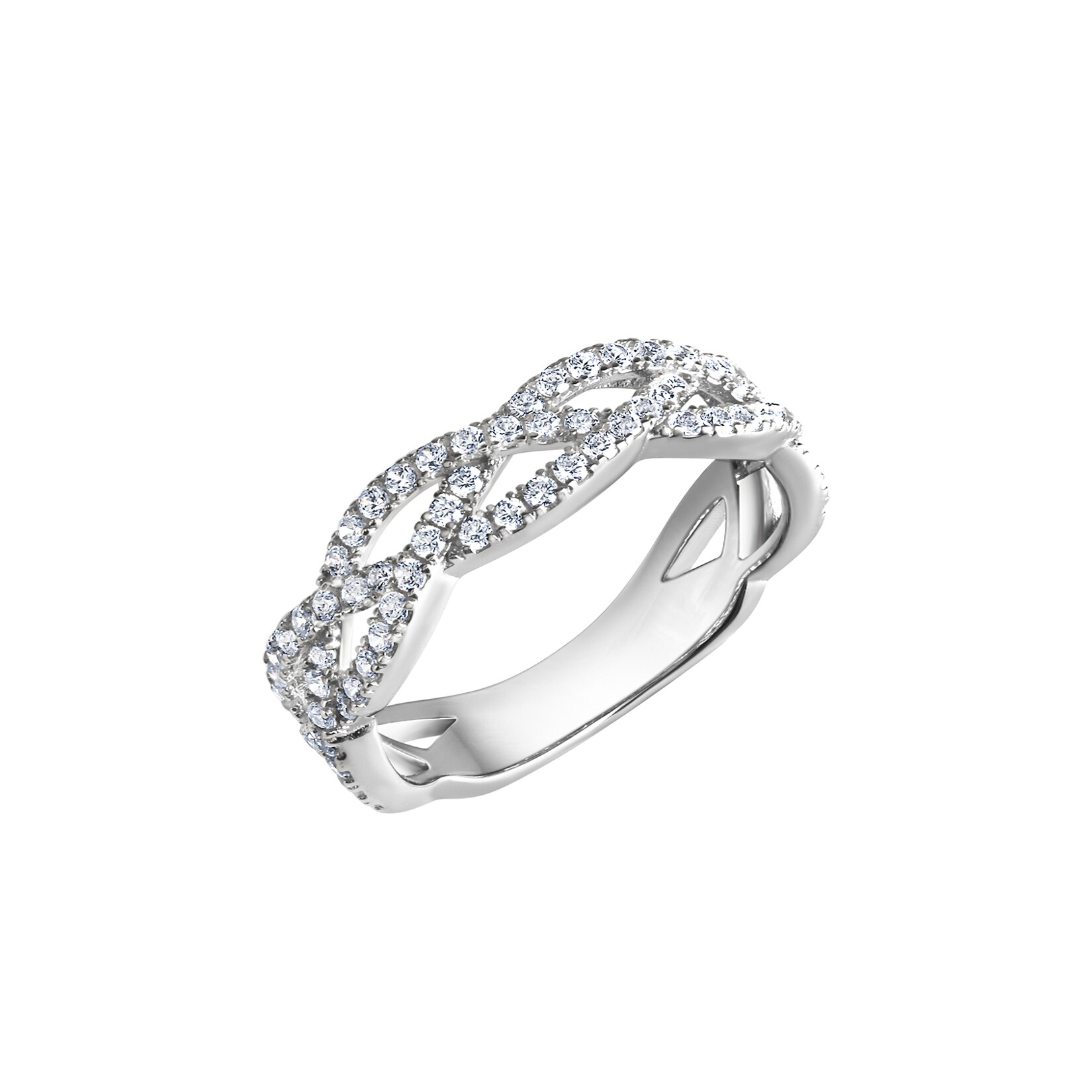 Zeeme Silber Ring Silber 925 rhodiniert mit Zirkonia weiß