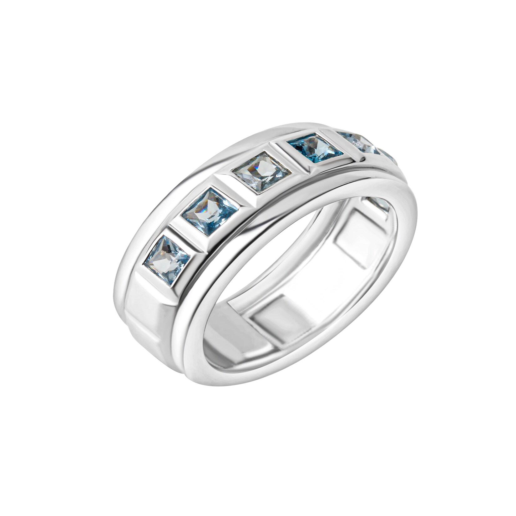 Celesta Silber Ring 925 Silber rhodiniert Blautopas