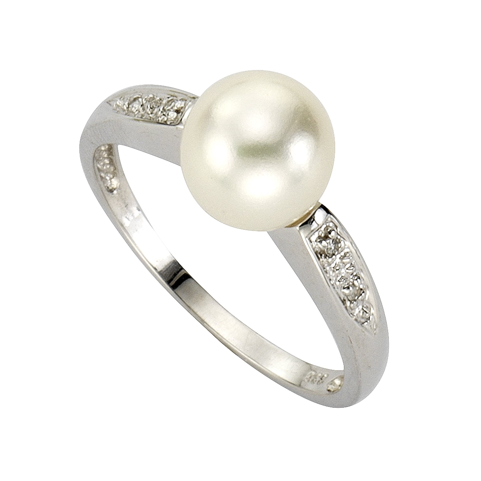 Diamonds by Ellen K. Ring 333 Gold Perle und Diamant 0,02ct. - Bild 1