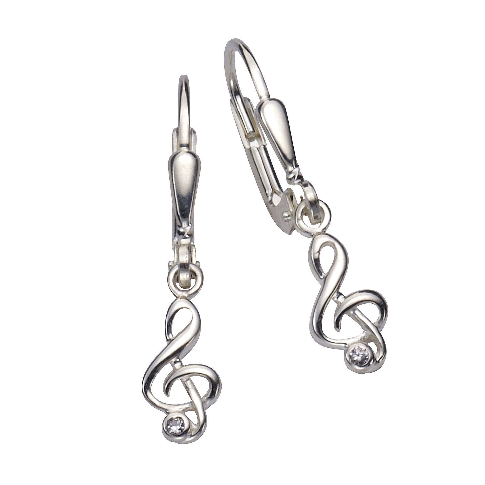 Zeeme Silber Ohrringe Silber 925 mit Notenschlüssel-Motiv