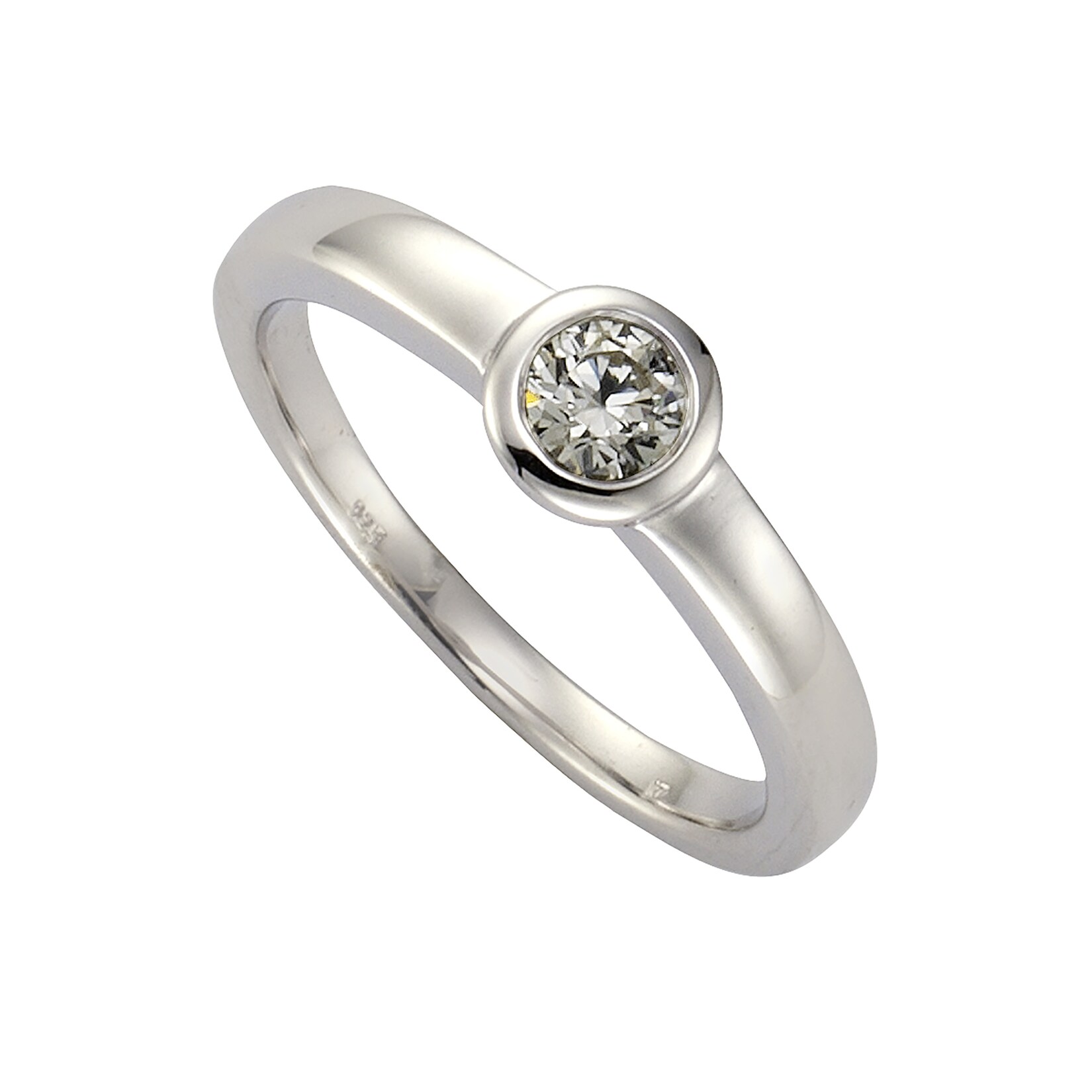 Zeeme Silber Ring Silber 925 rhodiniert mit Zirkonia weiß