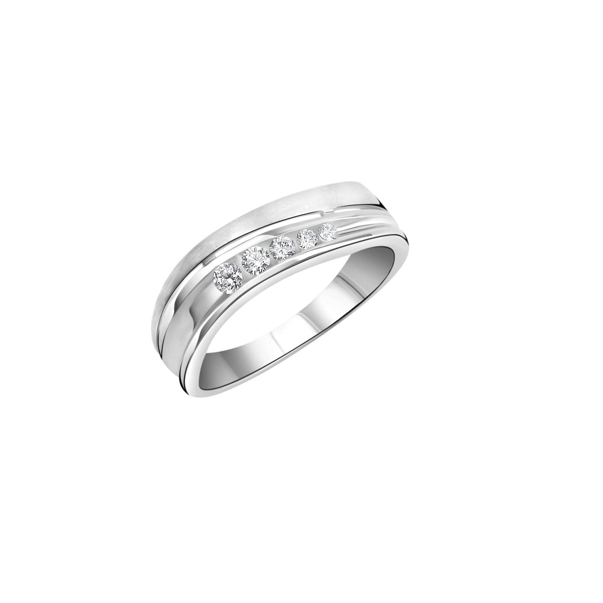 Zeeme Basic Ring 925/- Sterling Silber rhodiniert Zirkonia - Bild 1