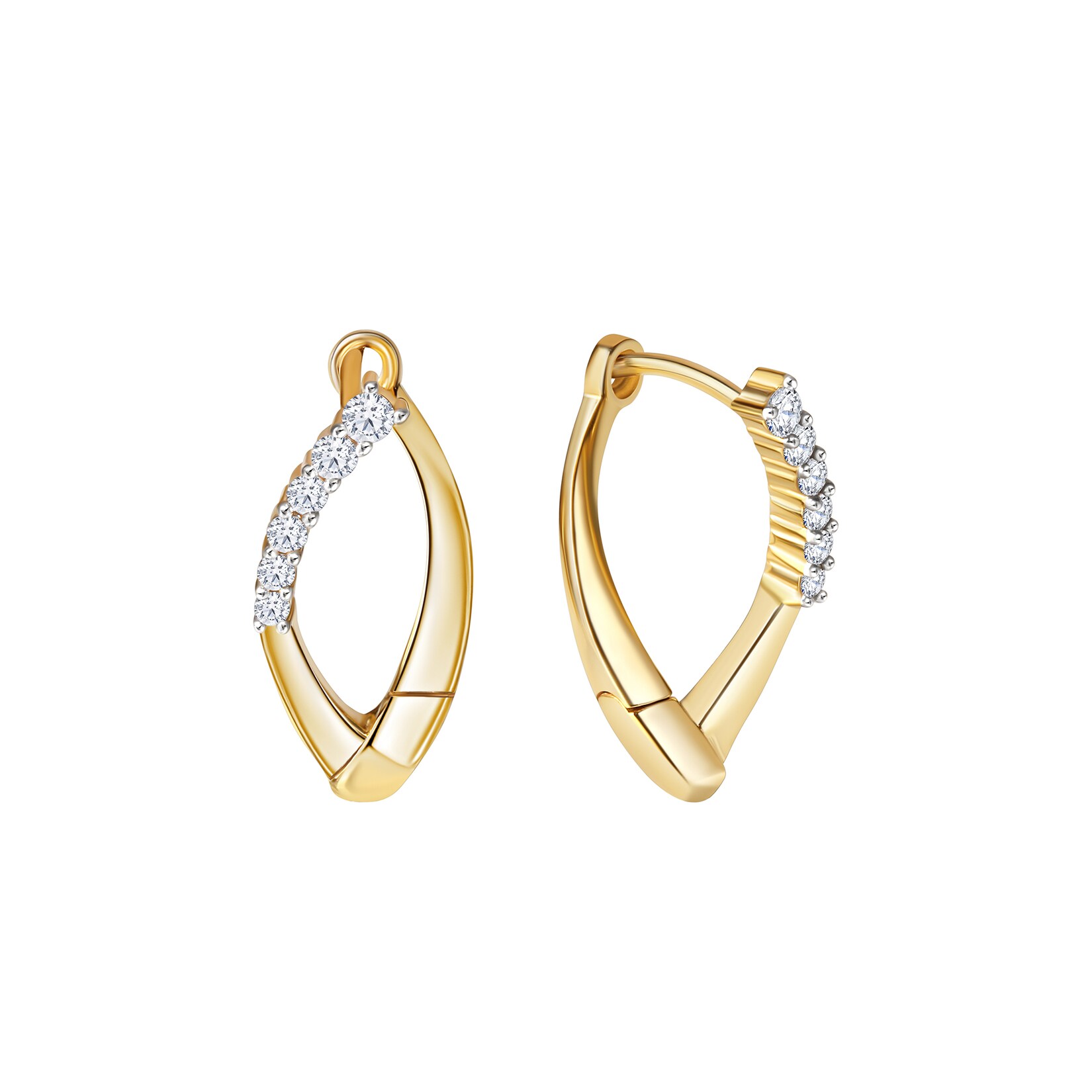 Fascination by Ellen K. Creolen 375/- Gelbgold bicolor Zirkonia | 04006046391603