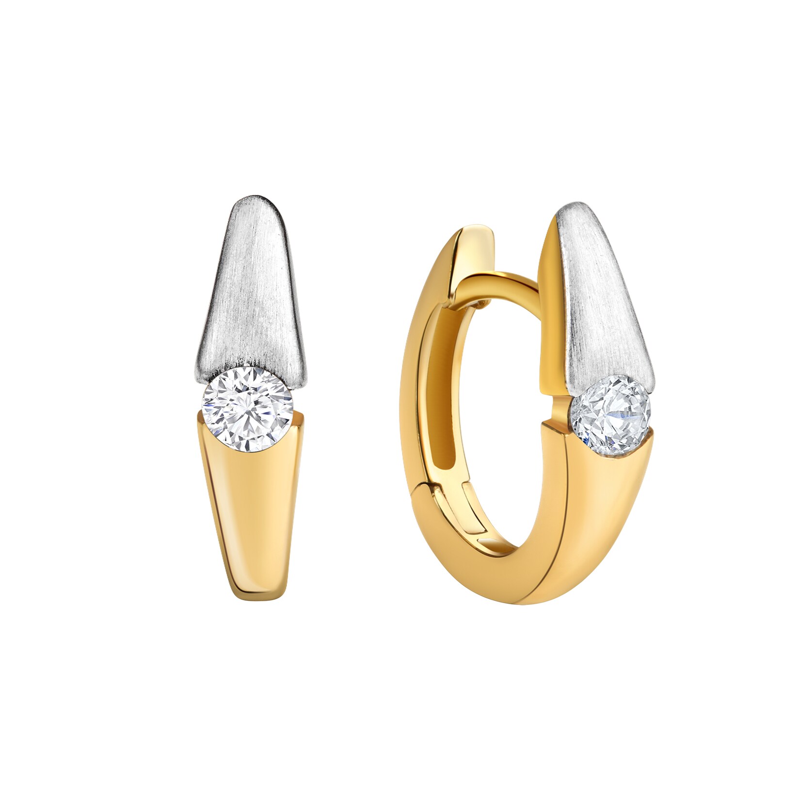 Celesta Gold Ohrring 375/- Gelbgold 2farbig Zirkonia | 04006046393577