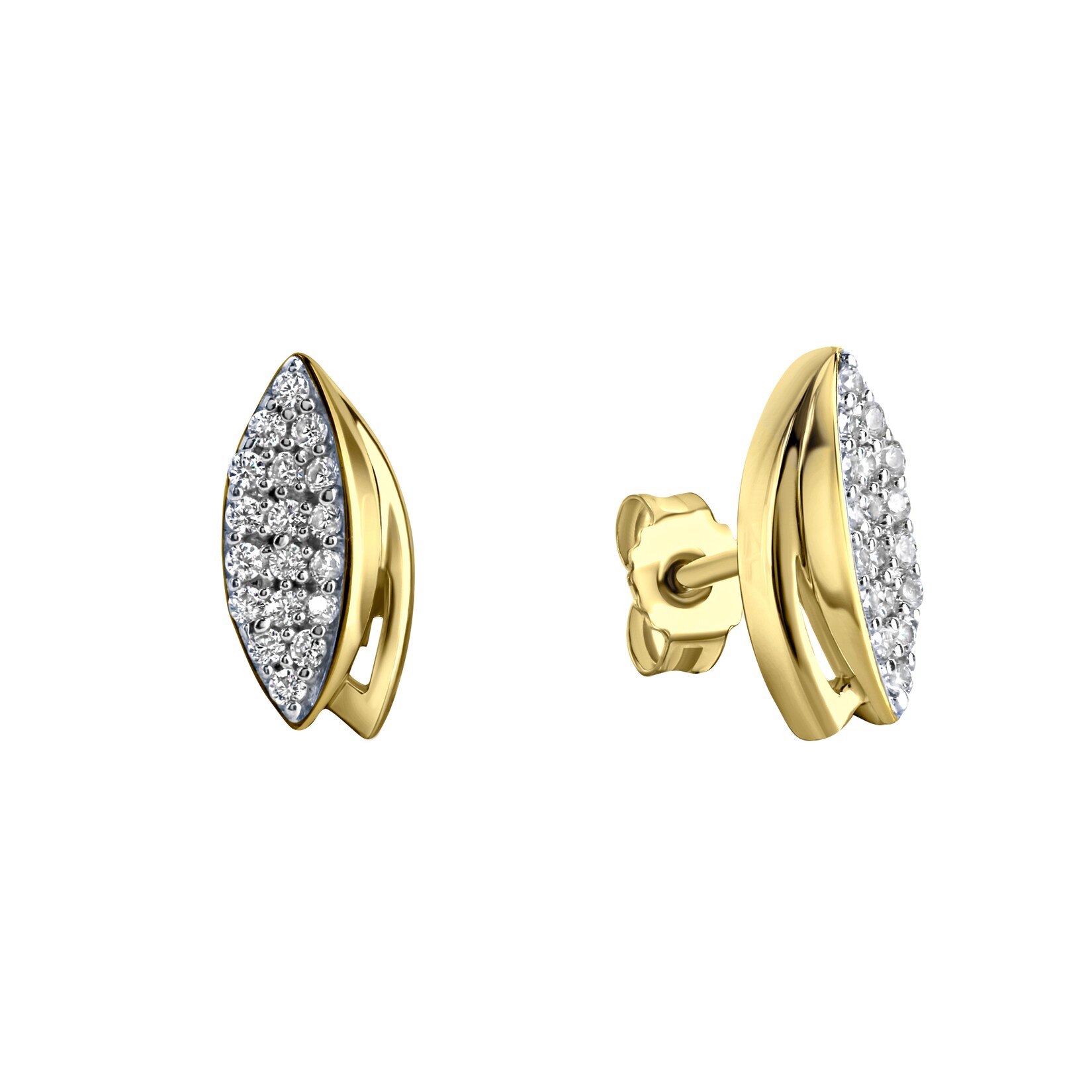 Fascination by Ellen K. Ohrringe Gold 375 mit 36x Zirkonia weiß | 04006046389976