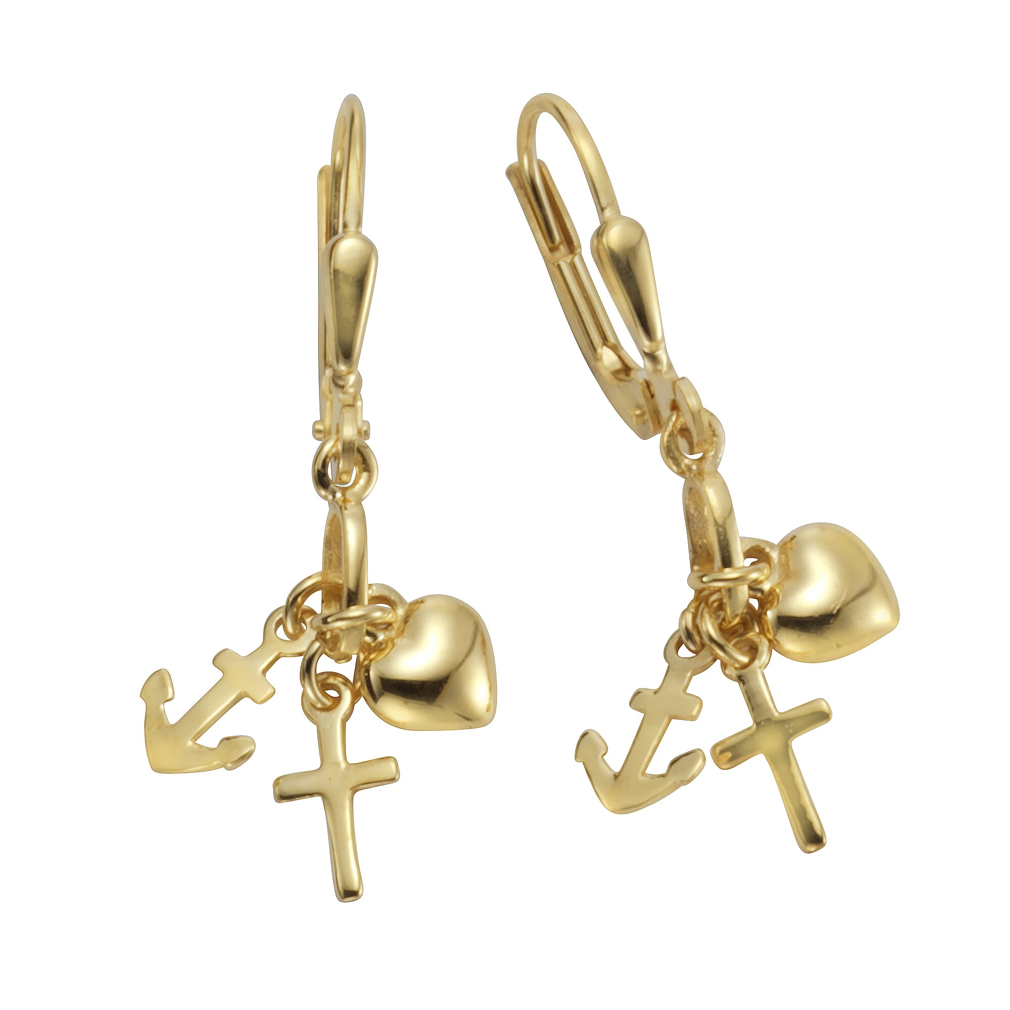 Fascination by Ellen K. Ohrringe Gold 375 Glaube Liebe Hoffnung - Bild 1