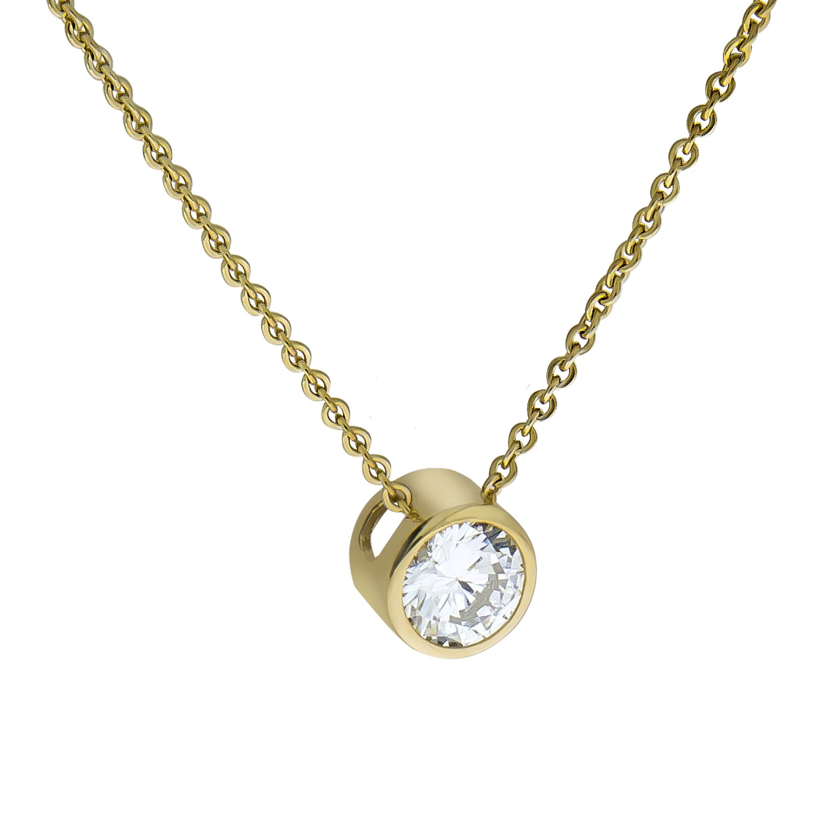 Celesta Gold Halskette 375/- Gelbgold Zirkonia | 04006046344401