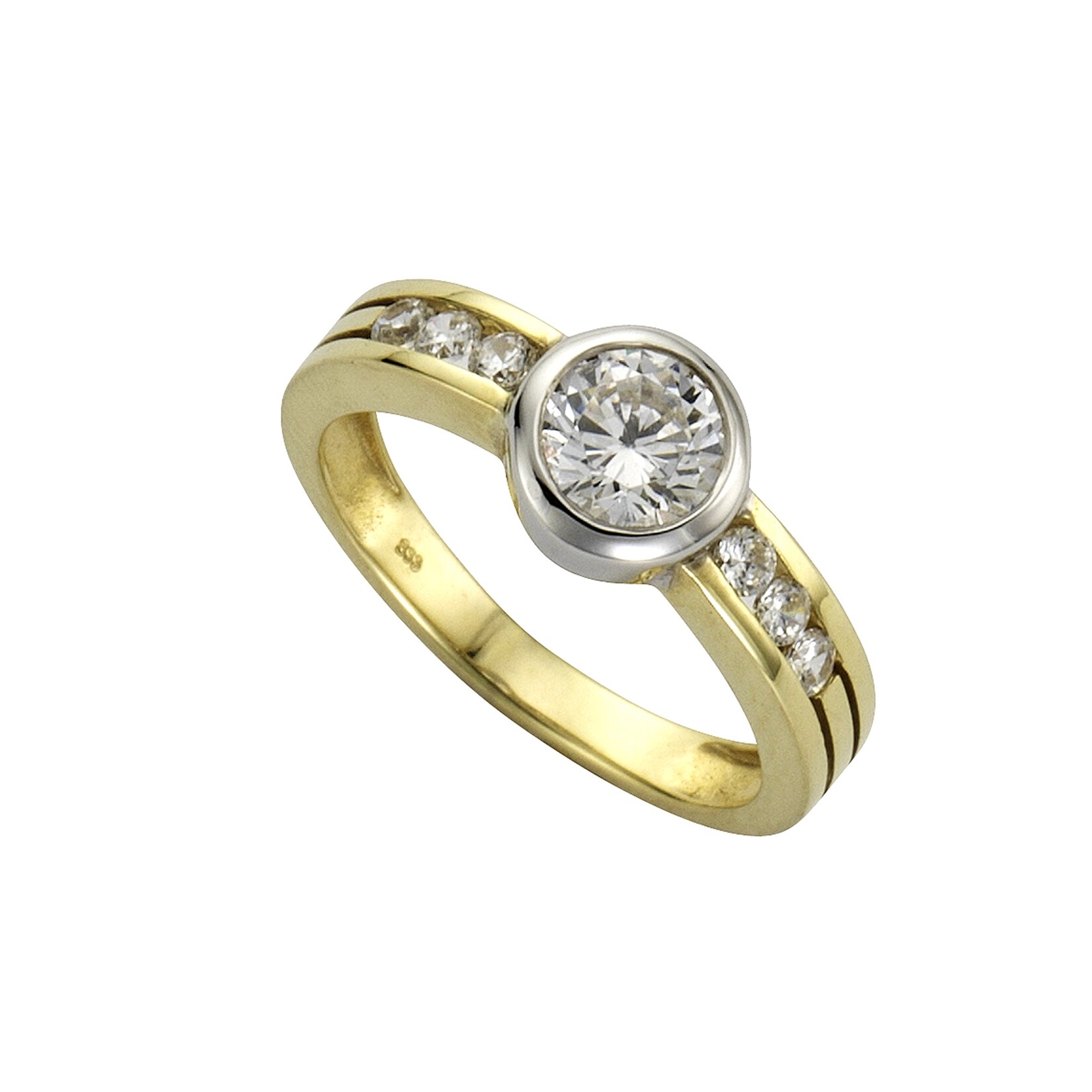 Celesta Gold Ring 375/- Gelbgold 2farbig Zirkonia | 04006046209519