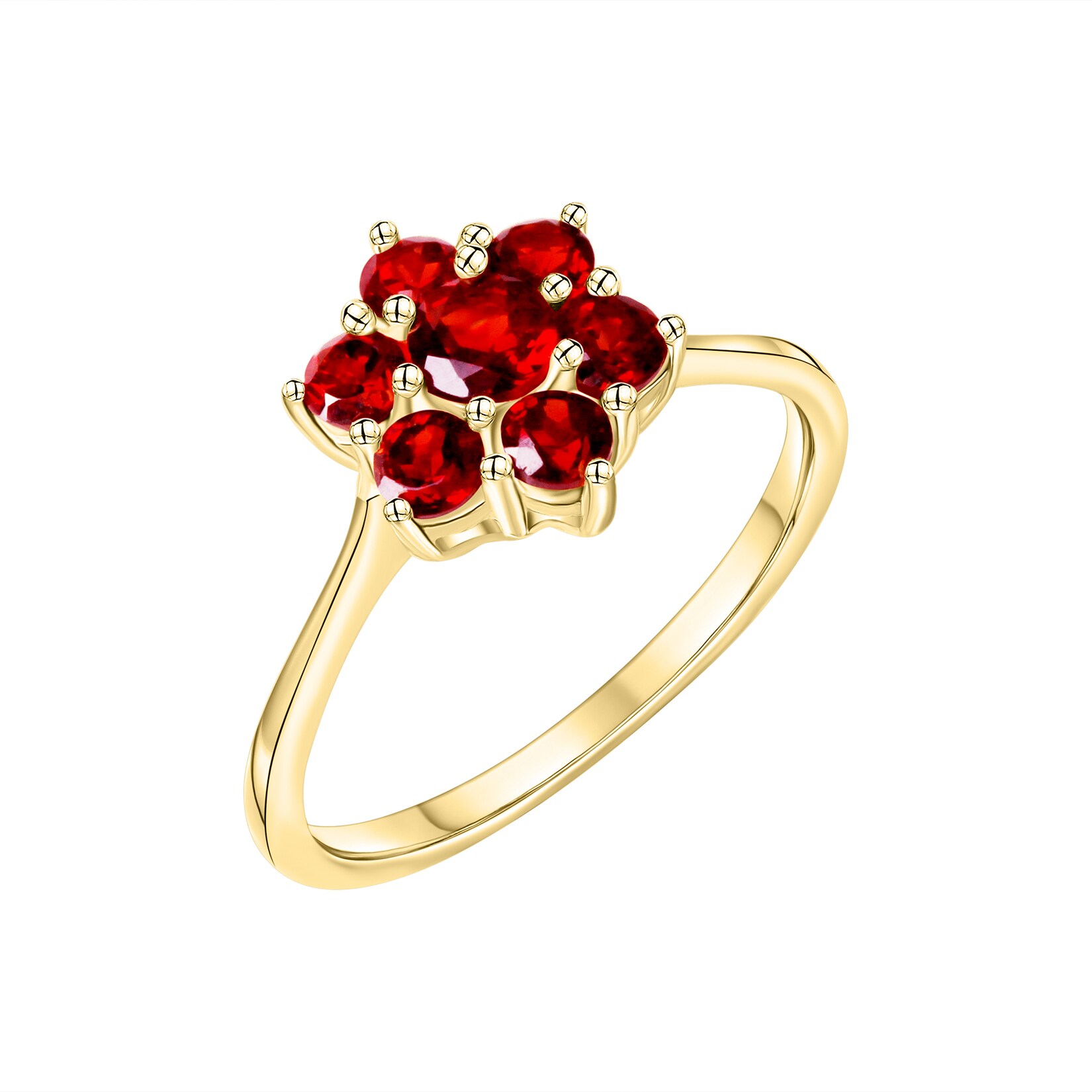 Fascination by Ellen K. Ring Gold 585 mit 7 echten Granat-Steinen