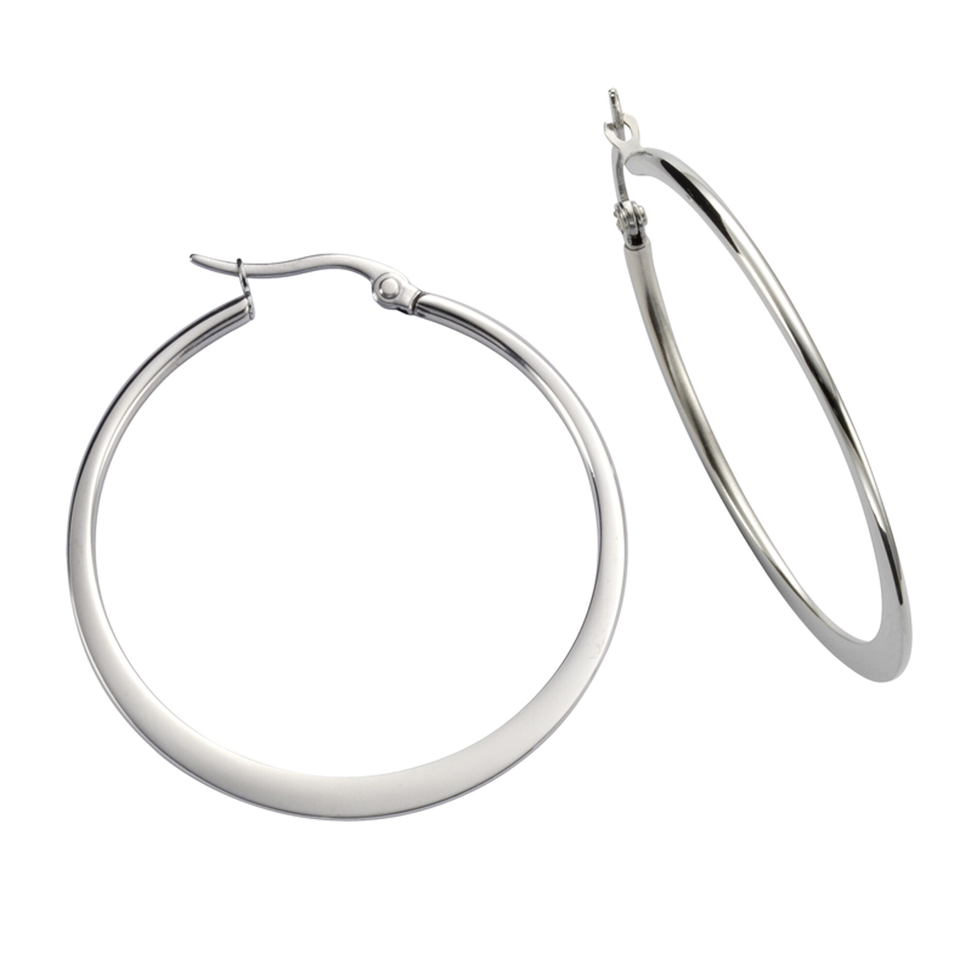 Zeeme Stainless Steel Ohrringe Edelstahl 3,9cm Durchmesser - Bild 1