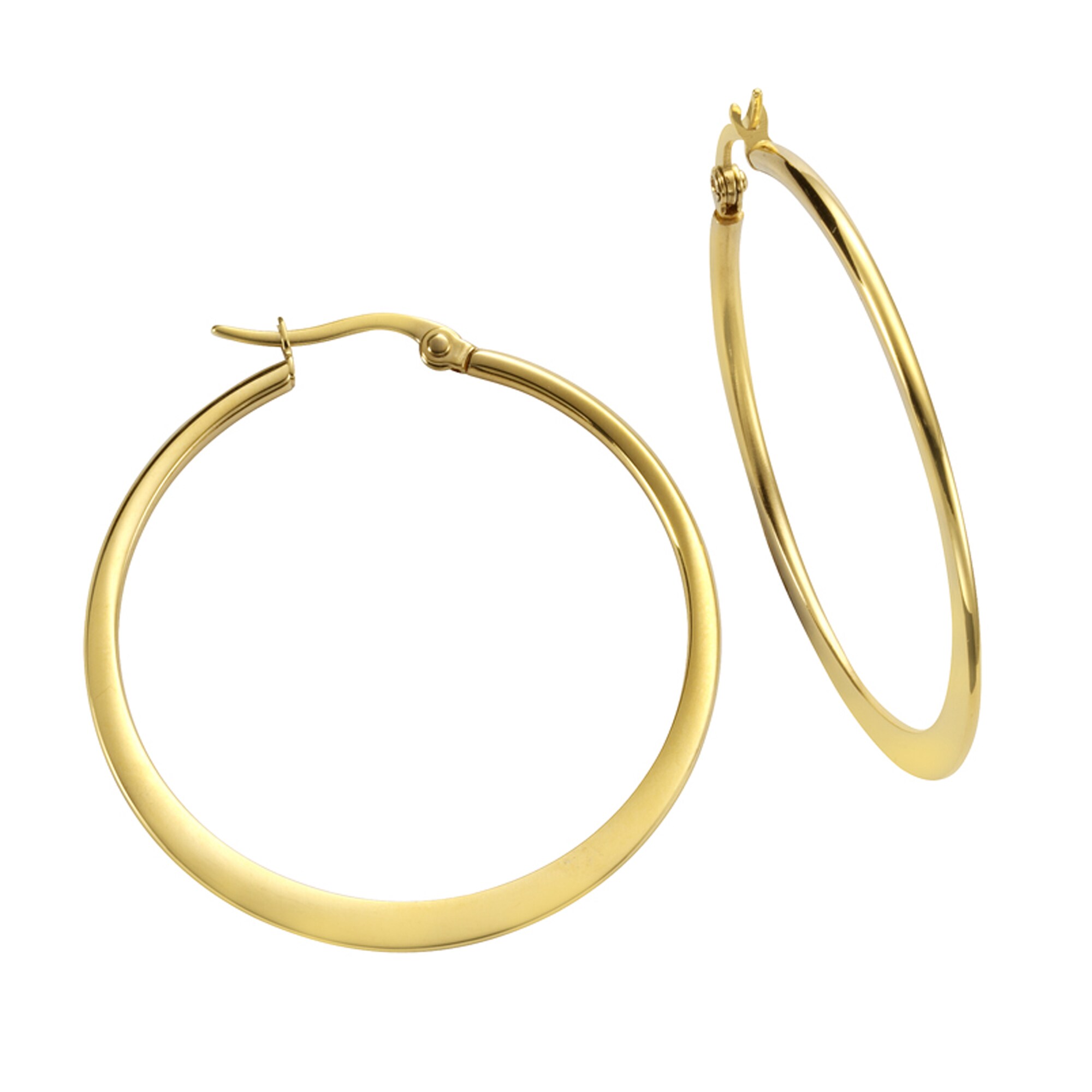 Zeeme Stainless Steel Ohrringe Edelstahl vergoldet 3,9cm Durchmesser - Bild 1