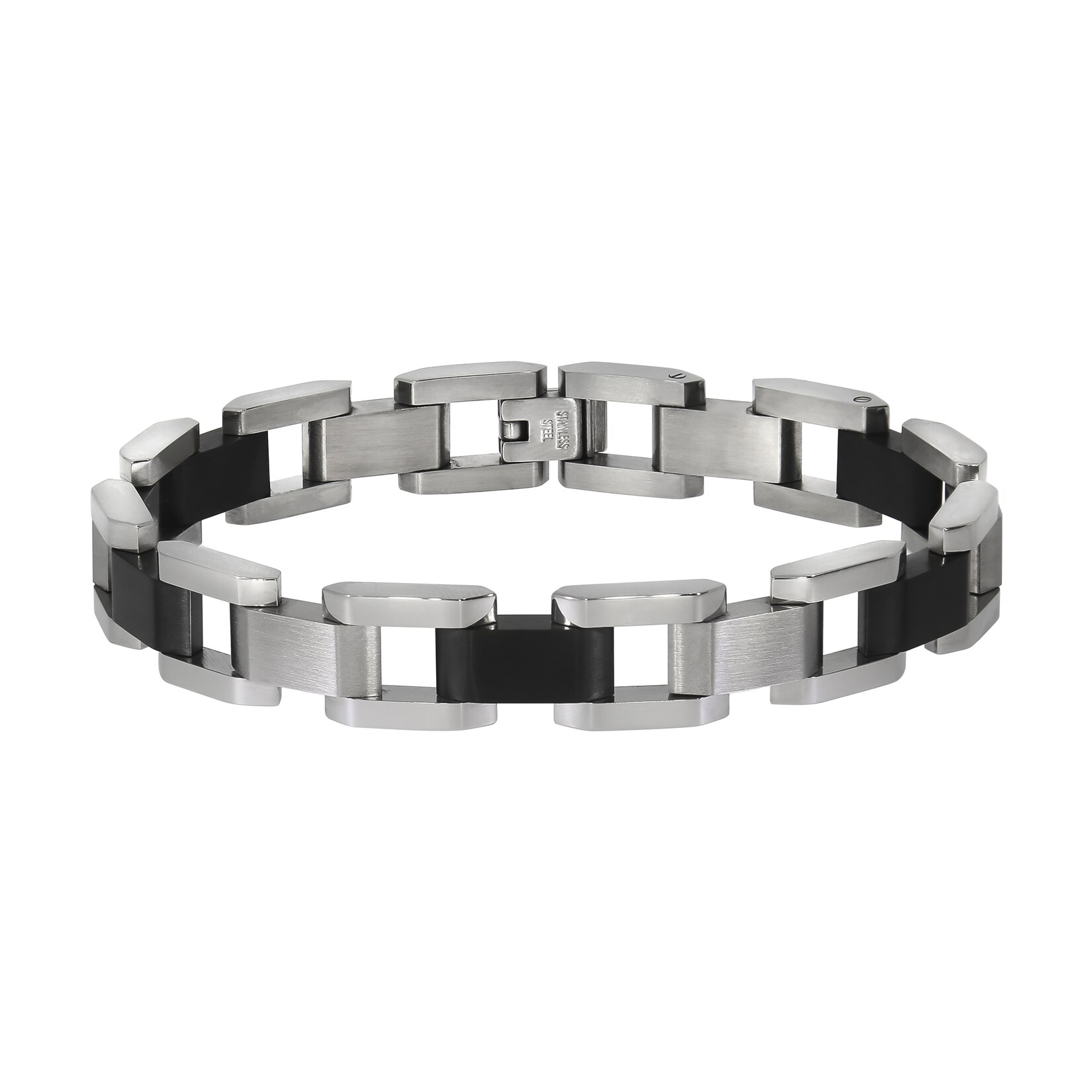 Zeeme Stainless Steel Armband Edelstahl poliert matt zweifarbig schwarz | 04006046229135