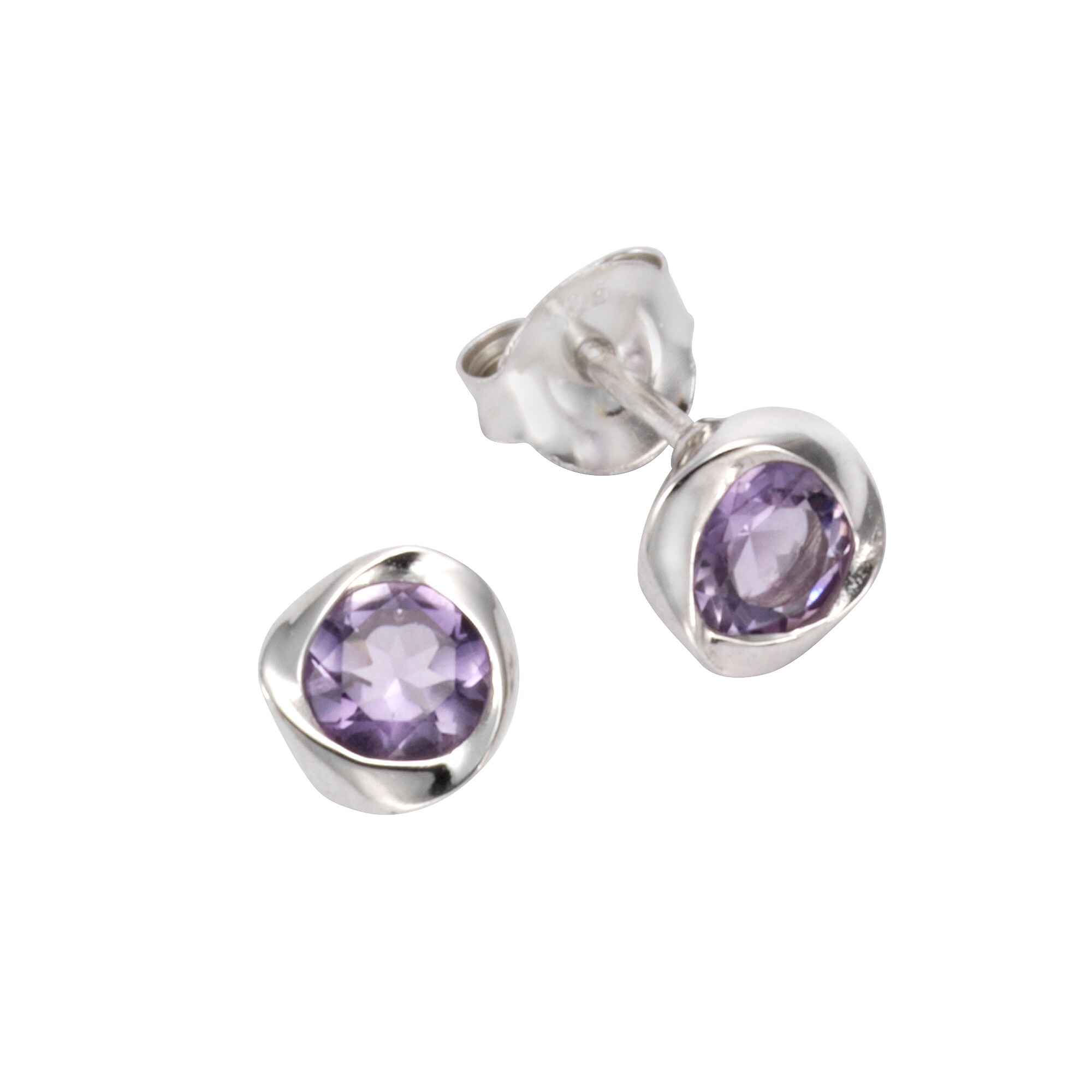 Zeeme Gemstones Ohrringe Silber 925 rhodiniert mit echtem Amethyst - Bild 1