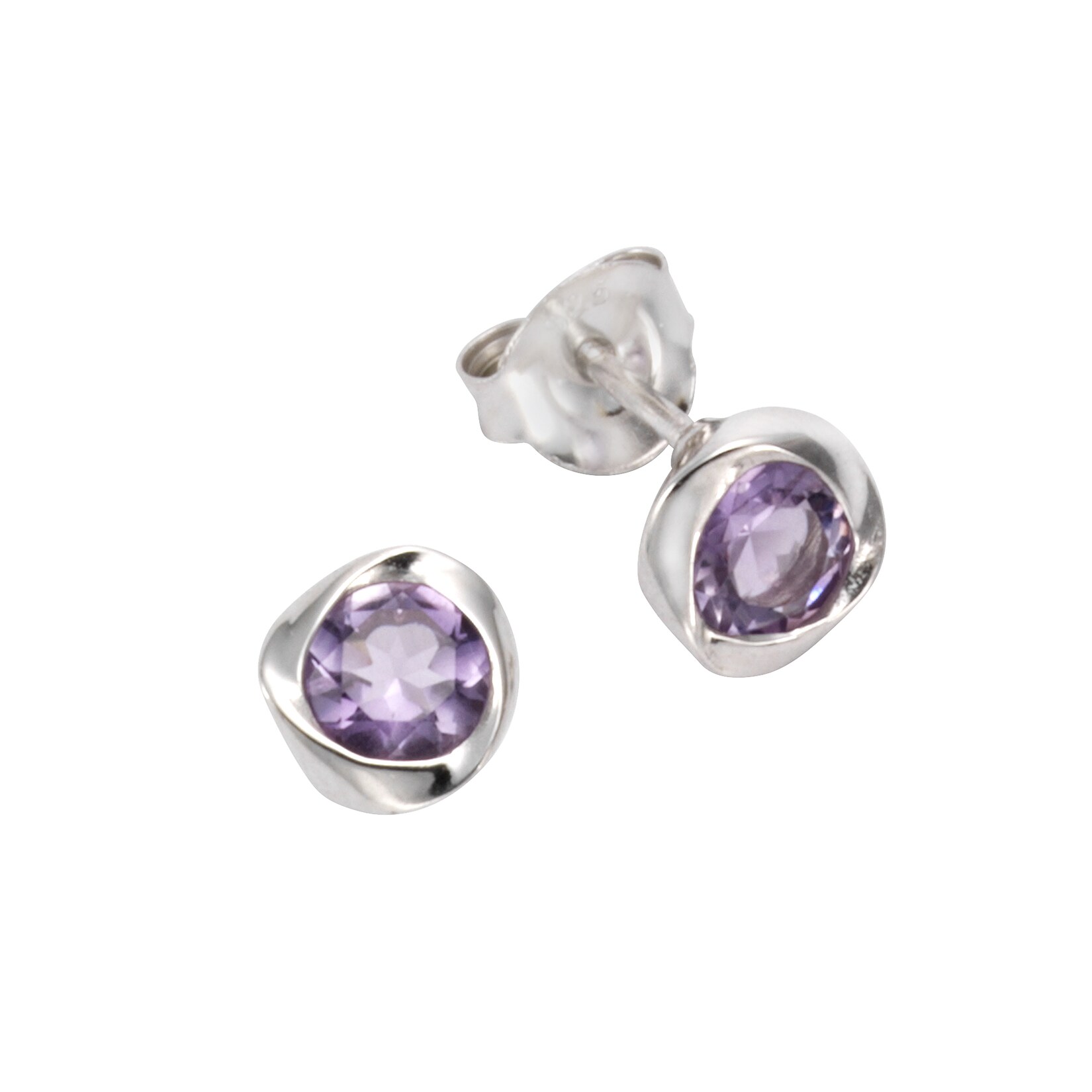 Zeeme Gemstones Ohrringe Silber 925 rhodiniert mit echtem Amethyst | 04006046306508