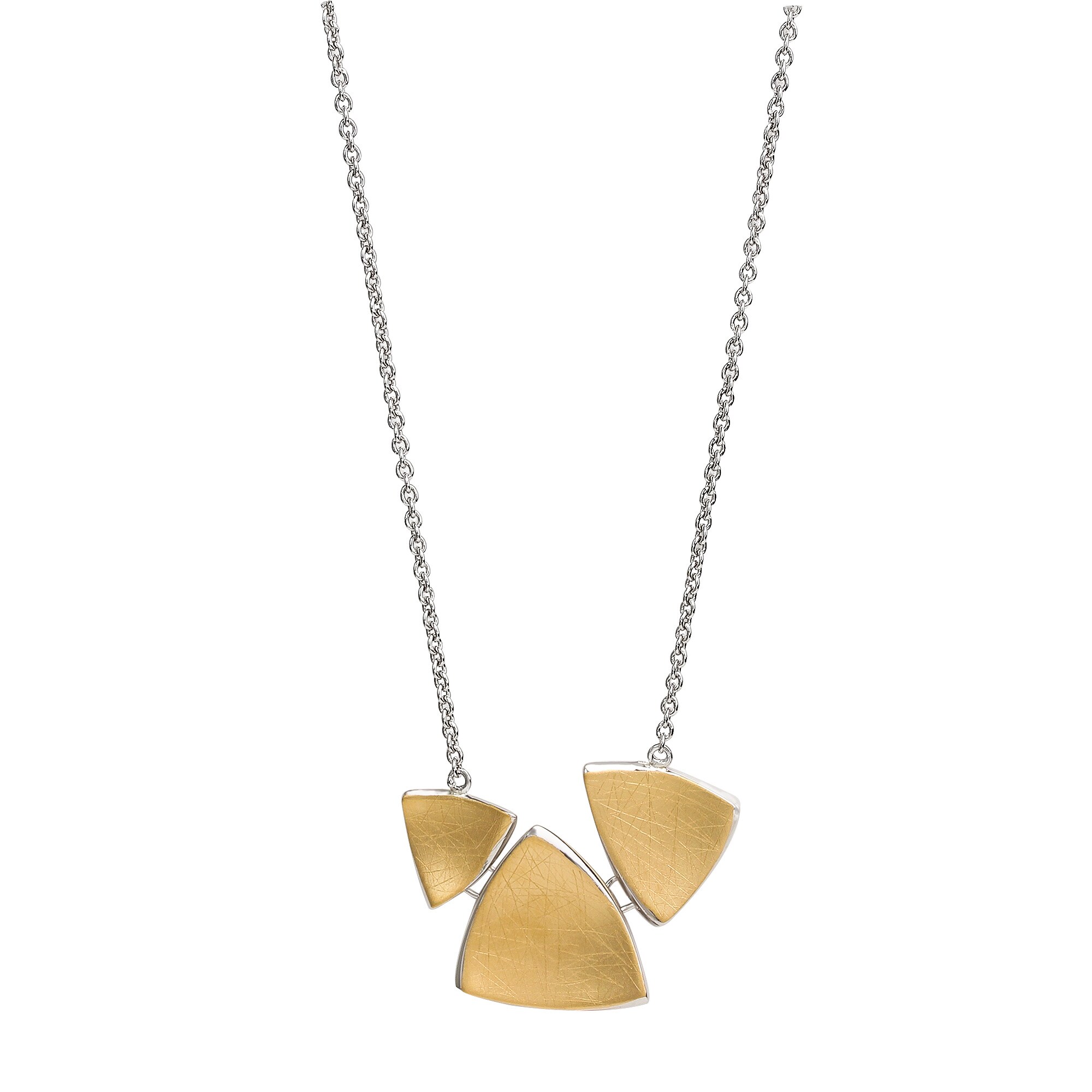 Celesta Silber Halskette Silber 925 zweifarbig 42+3cm lang mit mattierter Oberfl&auml;che - Bild 1