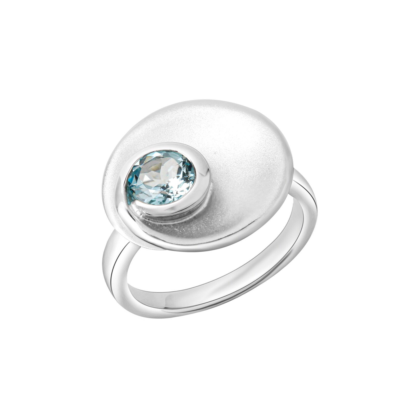 Celesta Silber Ring 925 Silber matt Blautopas | 04006046415736