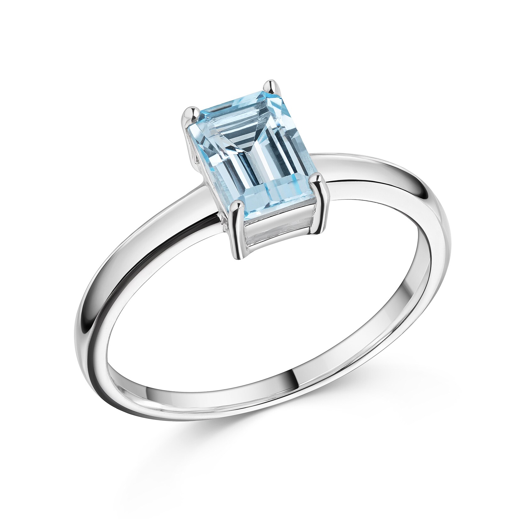 Zeeme Gemstones Ring Silber 925 rhodiniert mit Topas im Smaragdschliff