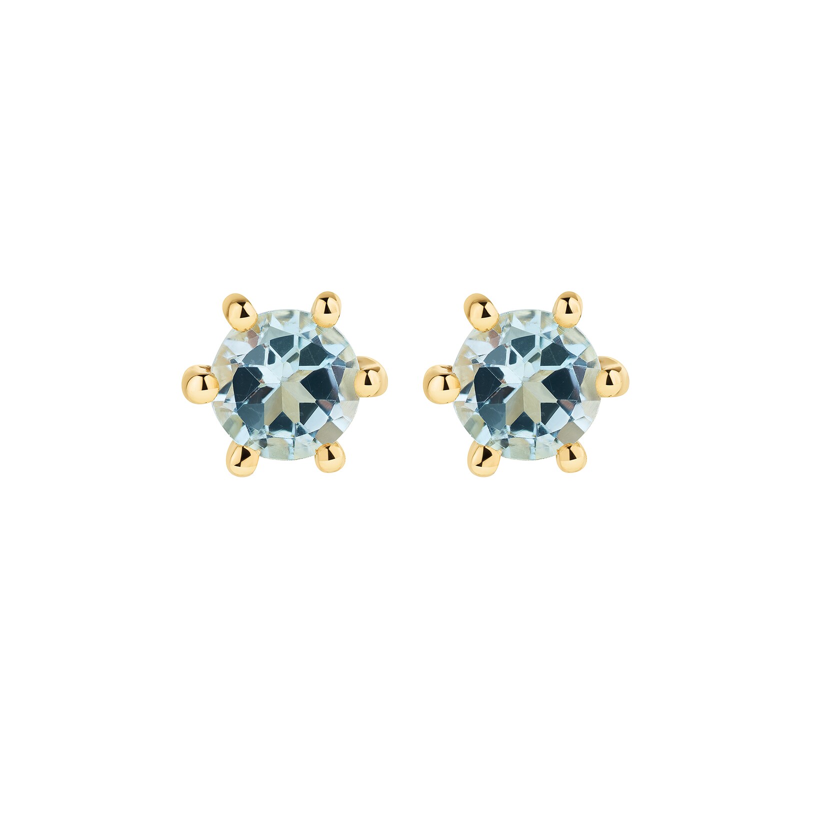 Fascination by Ellen K. Ohrstecker Gelbgold 375 mit runden Edelsteinen Blau-Topas