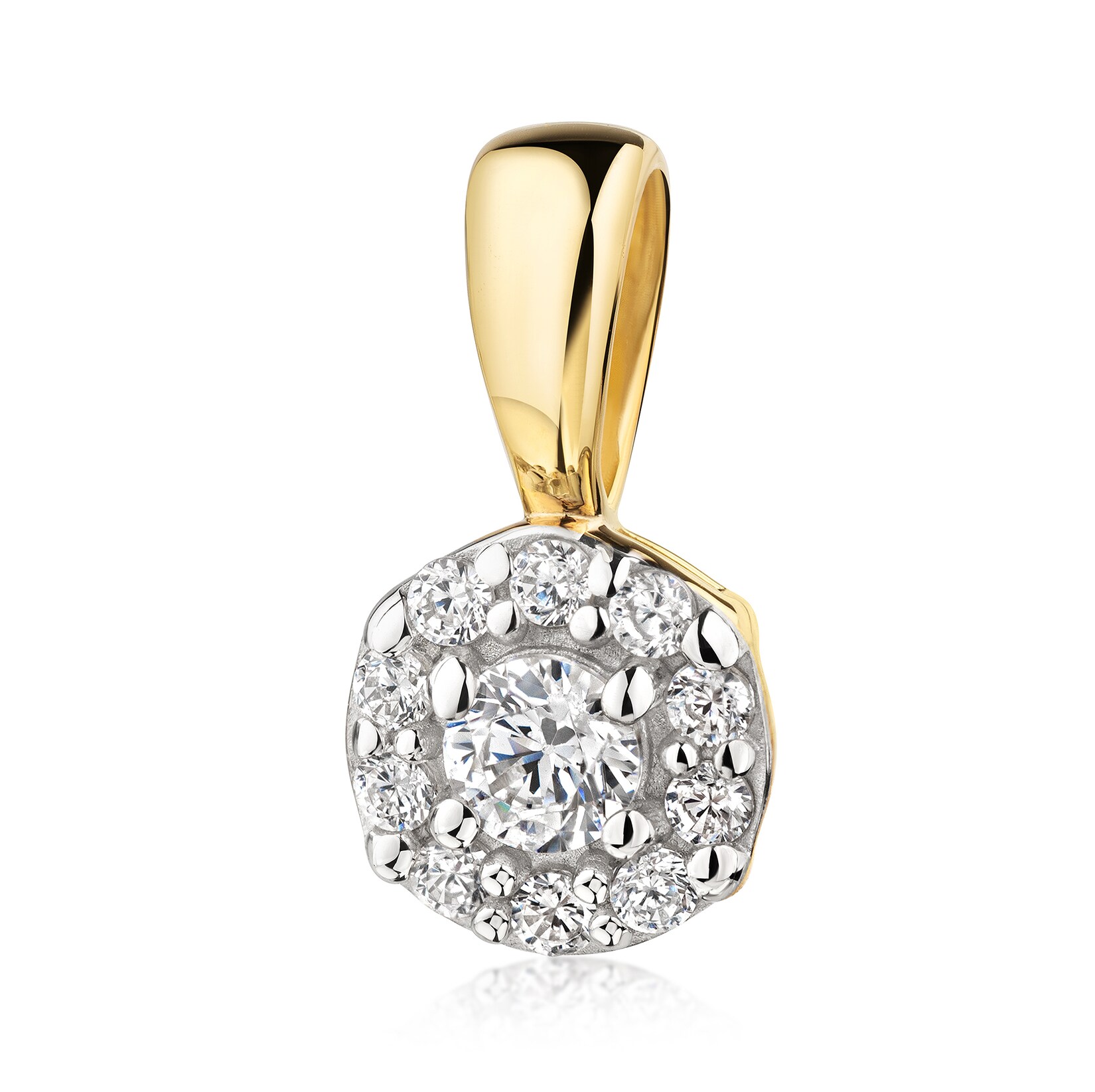 Fascination by Ellen K. Anhänger Gelbgold 375 mit 11 Zirkonia im Halo Stil