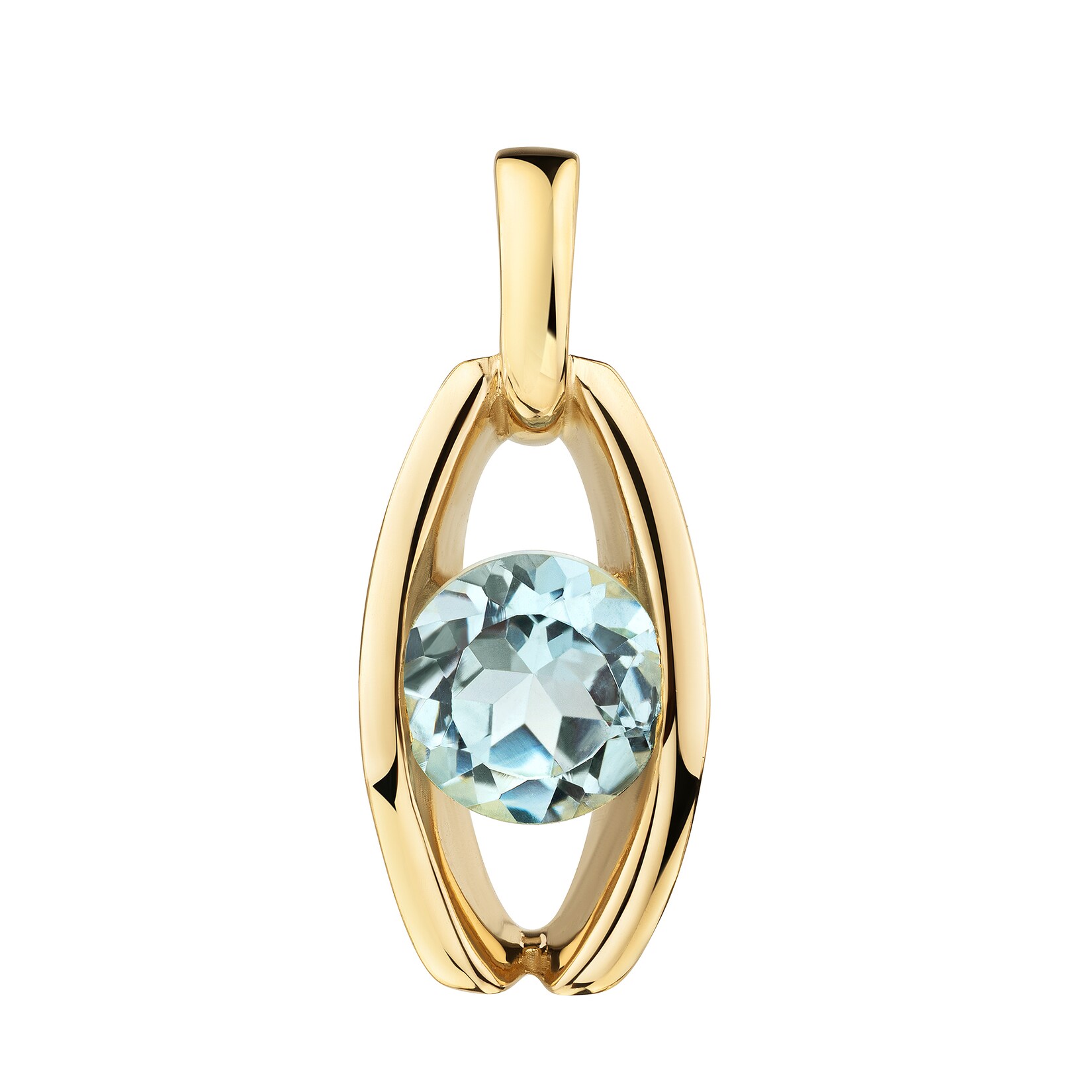 Fascination by Ellen K. Anhänger Gelbgold 375 Sky Blue Topas oval offenes Design