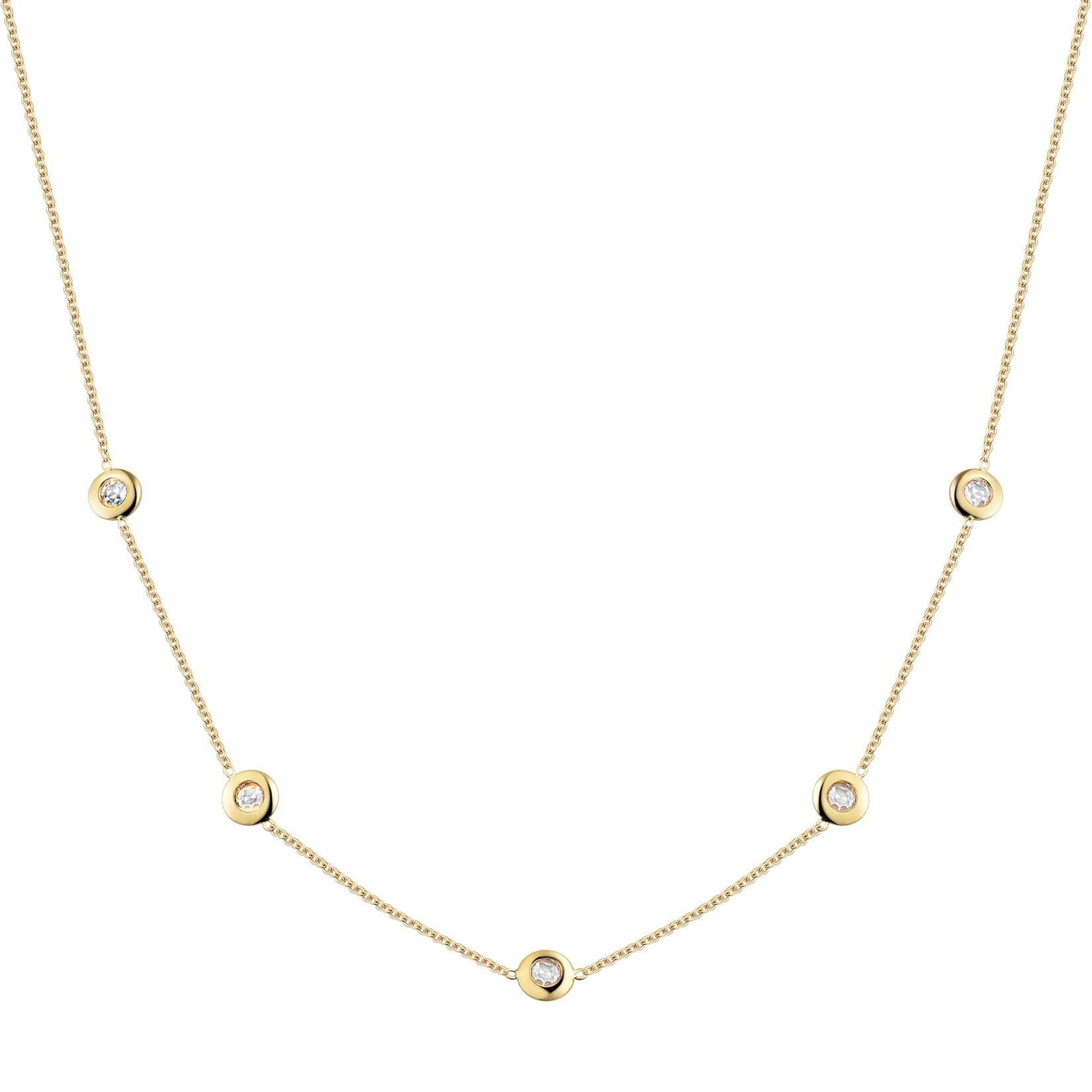 Fascination by Ellen K. Collier Gelbgold 375 mit Zirkonia und Ankerkette 42+3,5cm