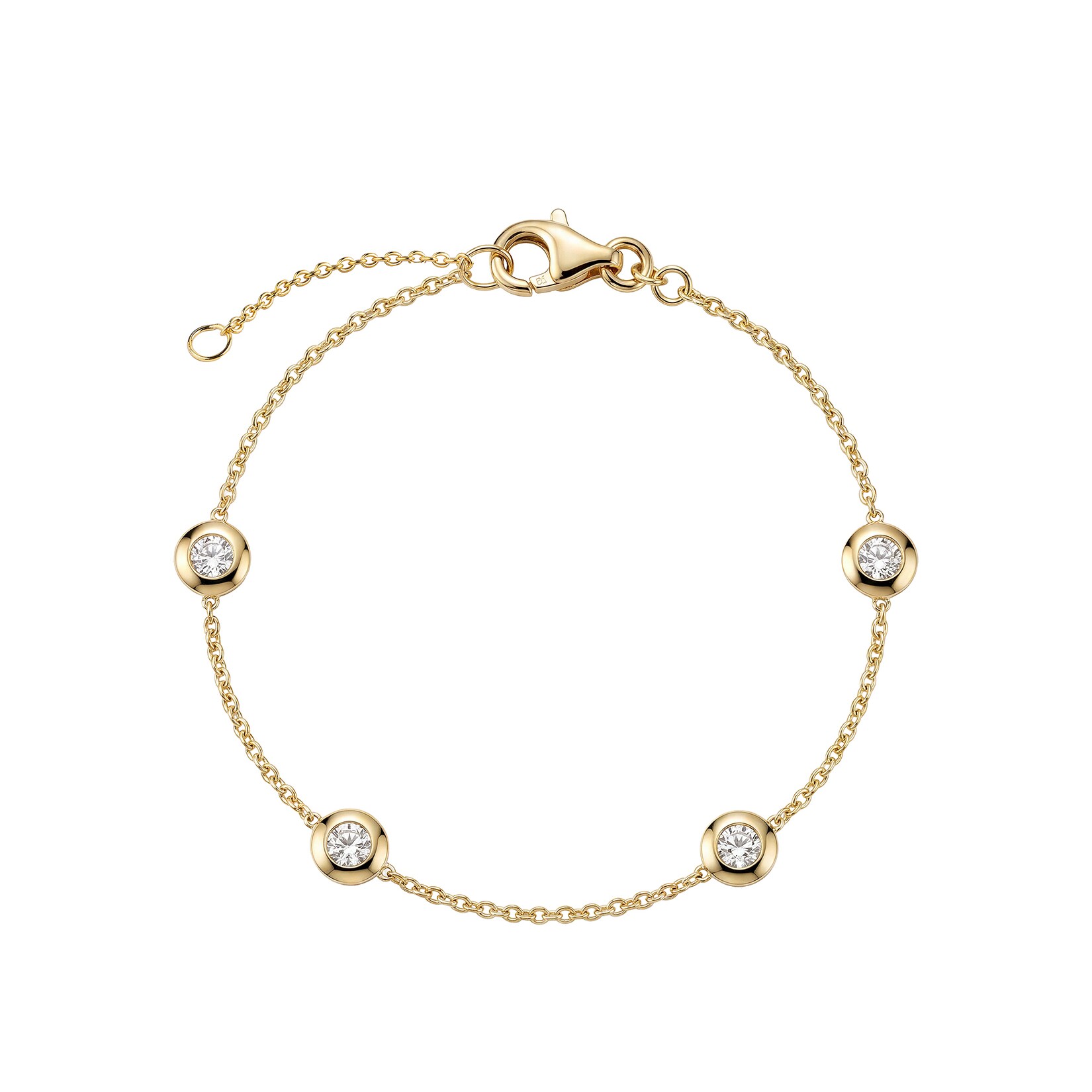 Fascination by Ellen K. Armband Gelbgold 375 mit Zirkonia rund verlängerbar 17+2cm